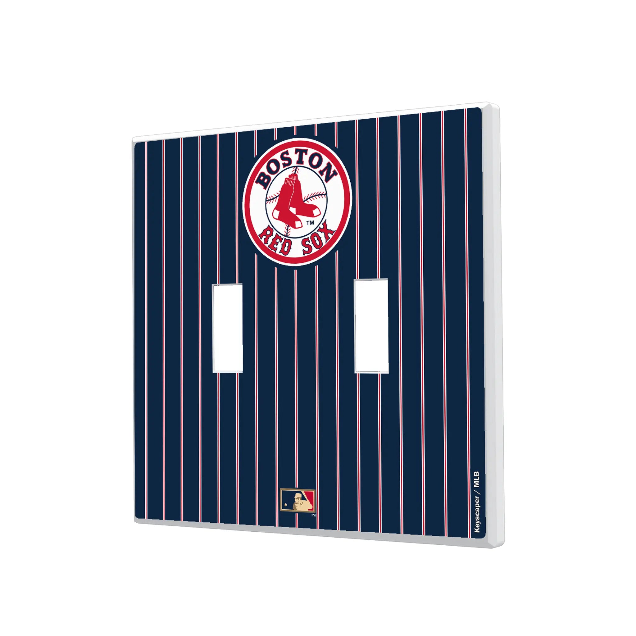 Boston Red Sox 1976-2008 - Cooperstown Collection Pinstripe Hidden-Screw Light Switch Plate#Style_Double Toggle