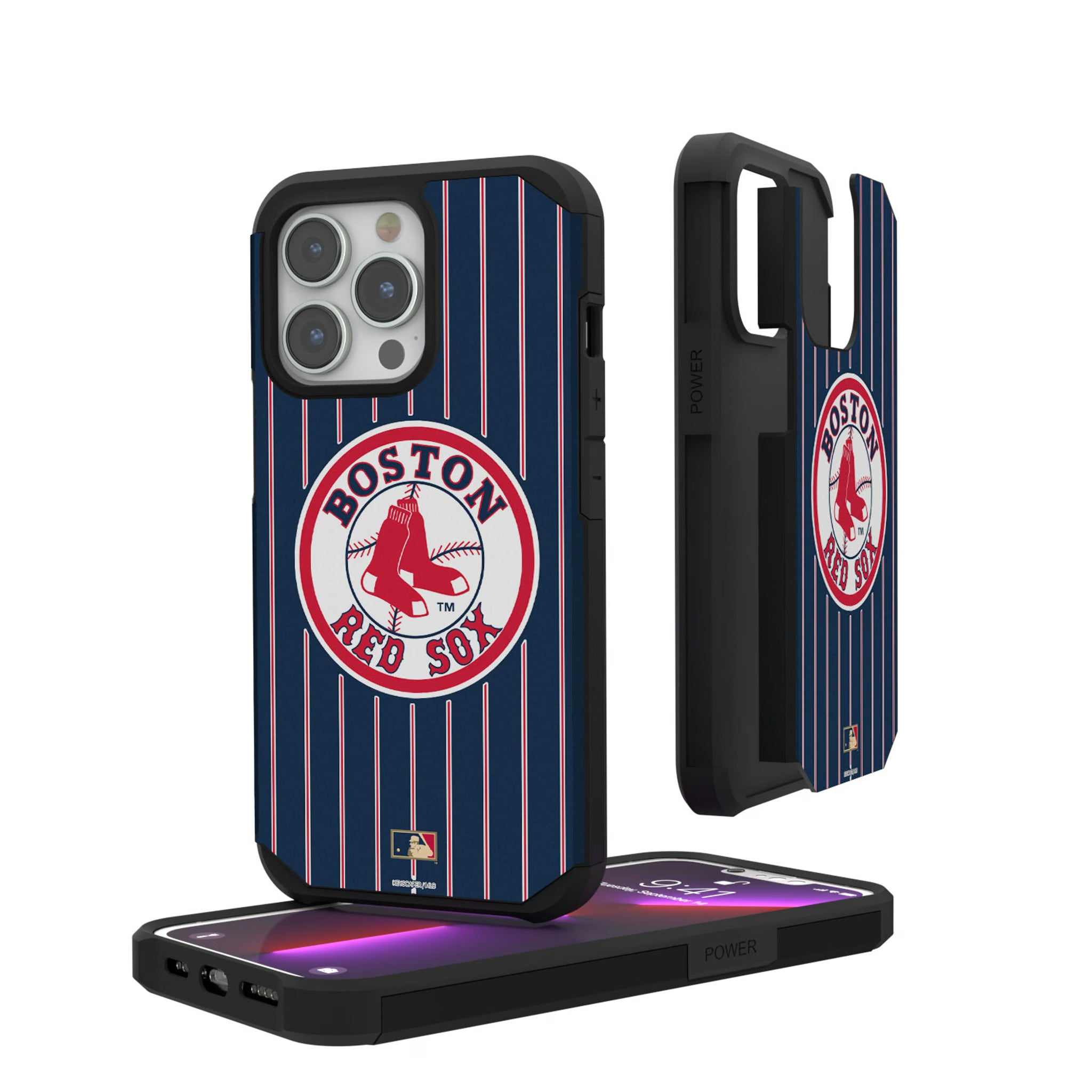 Boston Red Sox 1976-2008 - Cooperstown Collection Pinstripe iPhone Rugged Phone Case for Apple iPhone