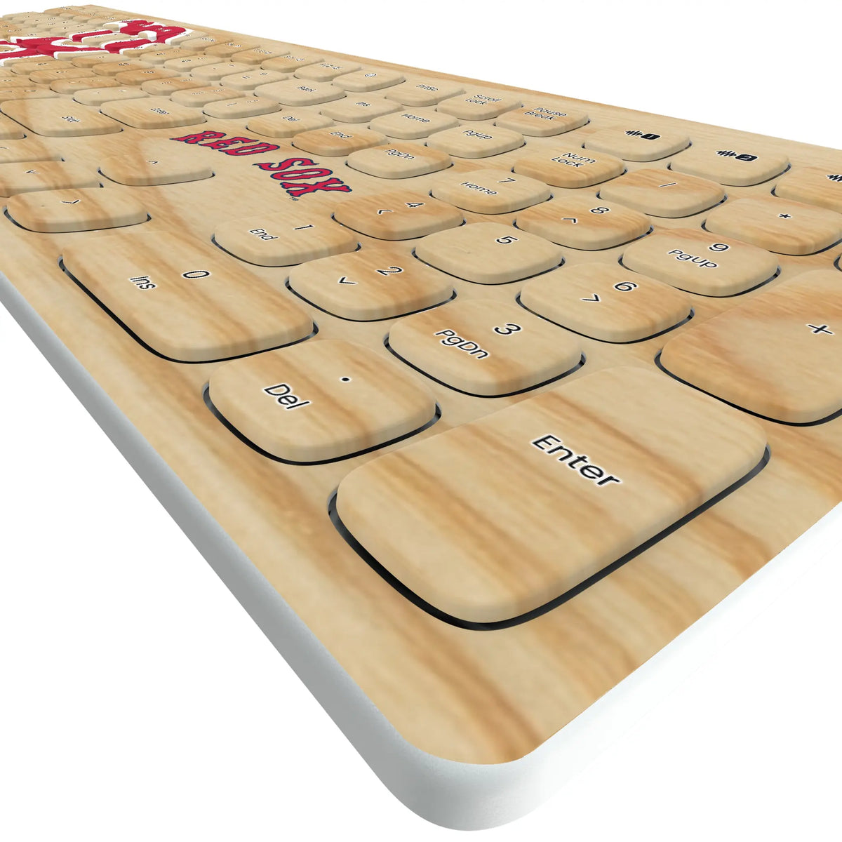 Boston Red Sox Baseball Bat KKB605 Curved Wireless Keyboard - Detail