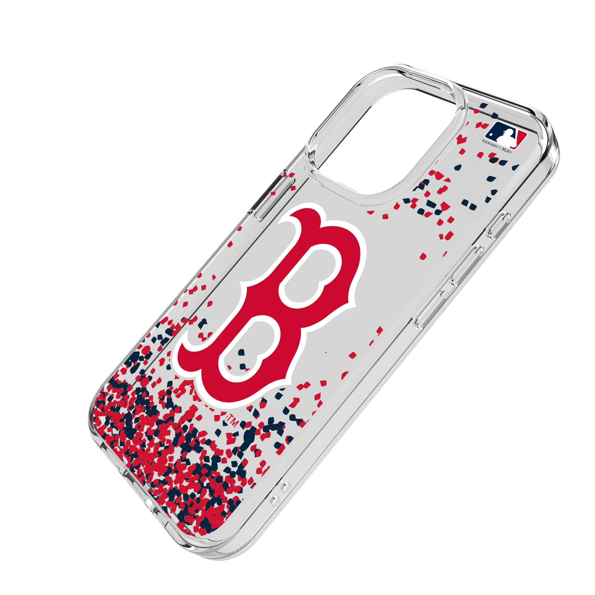Boston Red Sox Confetti iPhone Clear Phone Case for Apple iPhone - Isometric View