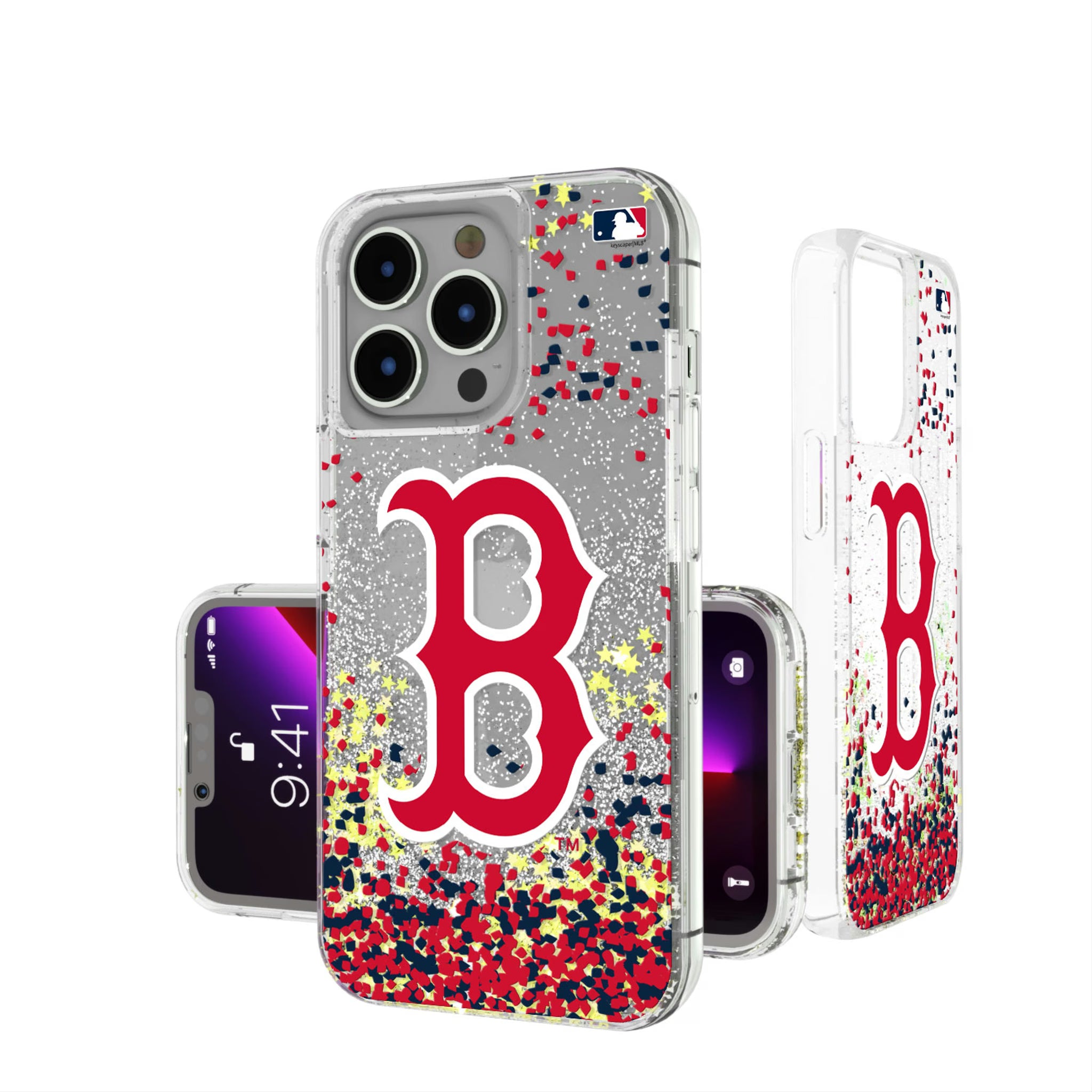 Boston Red Sox Confetti iPhone Glitter Phone Case for Apple iPhone