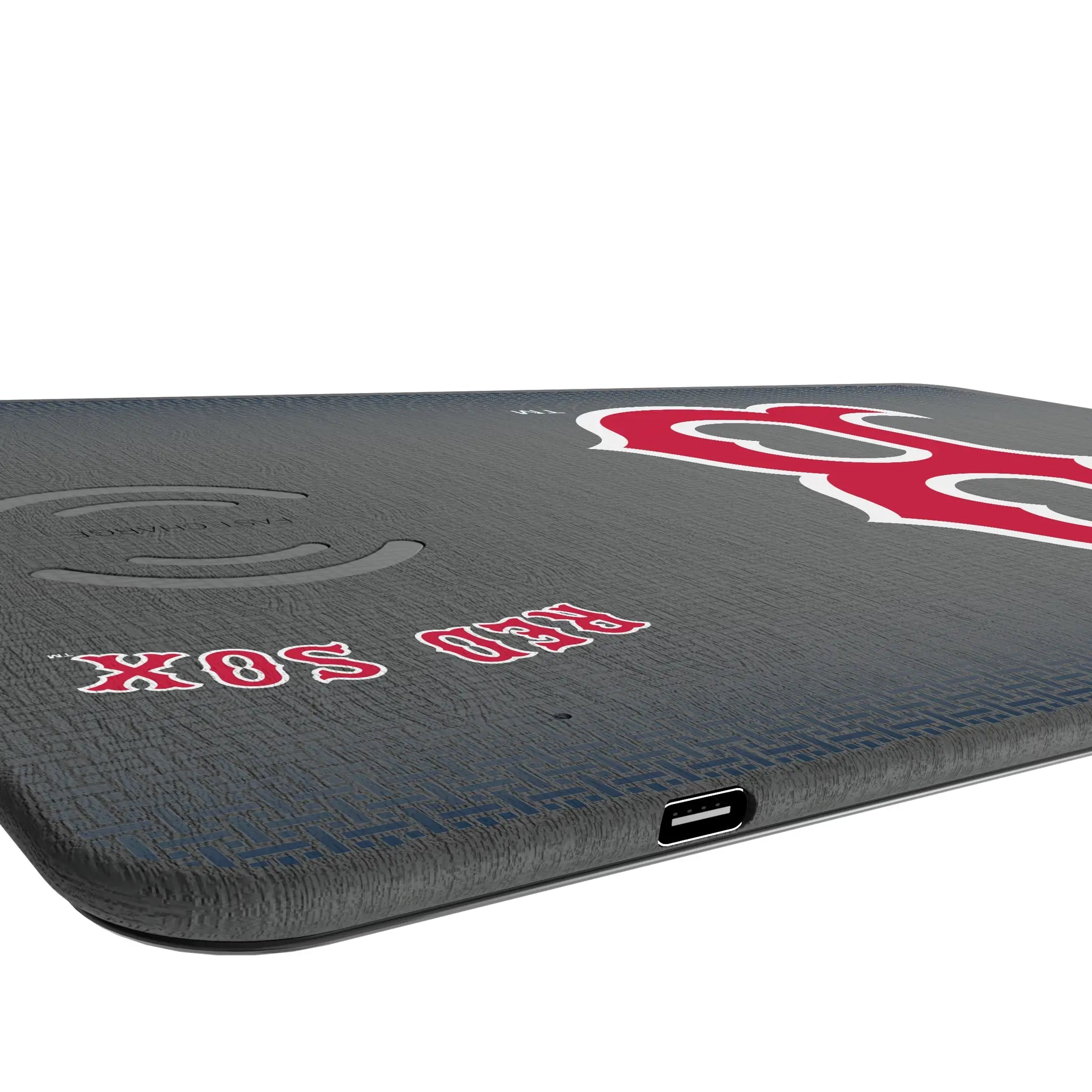 Boston Red Sox Linen 15-Watt Wireless Charger and Mouse Pad