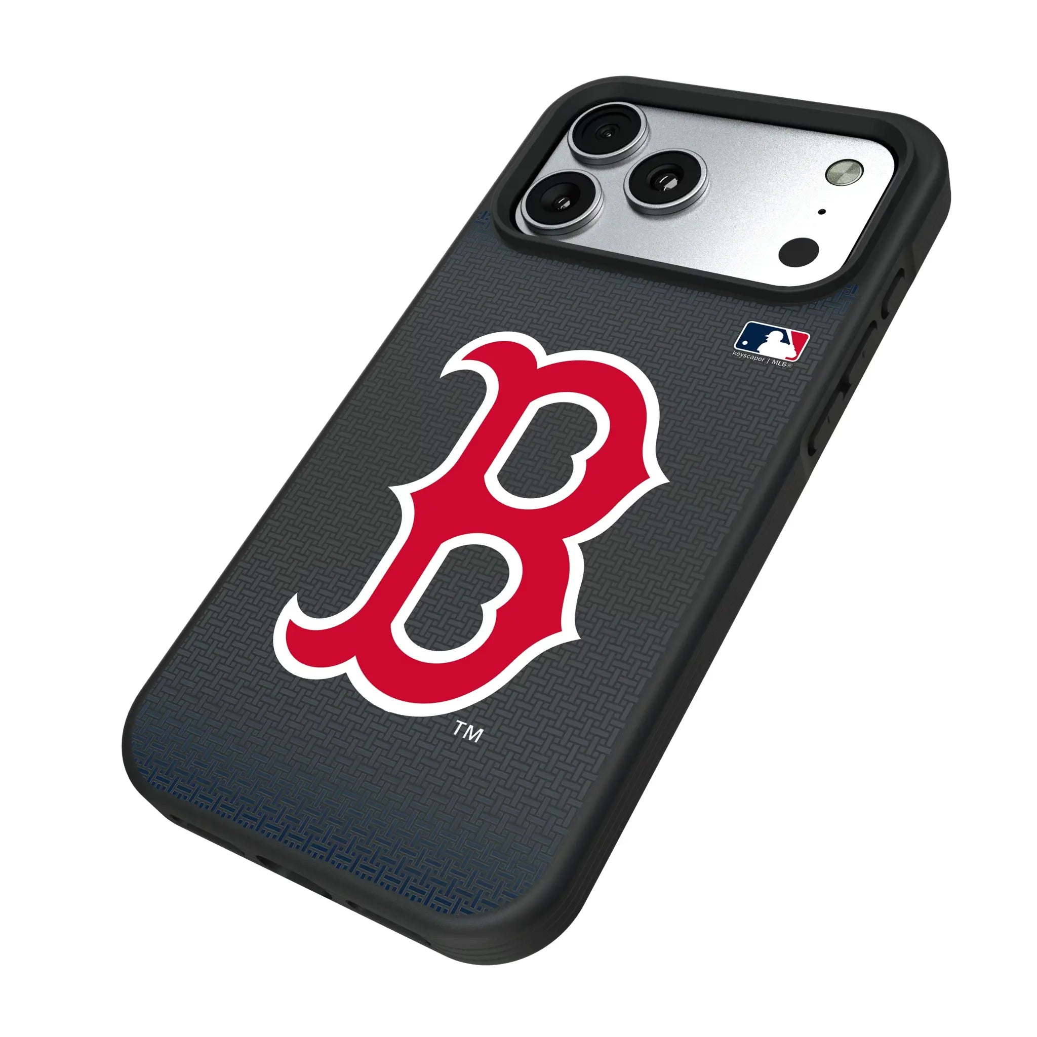 Boston Red Sox Linen iPhone Bump Phone Case for Apple iPhone - Isometric View#Device_iPhone 17 Pro Max