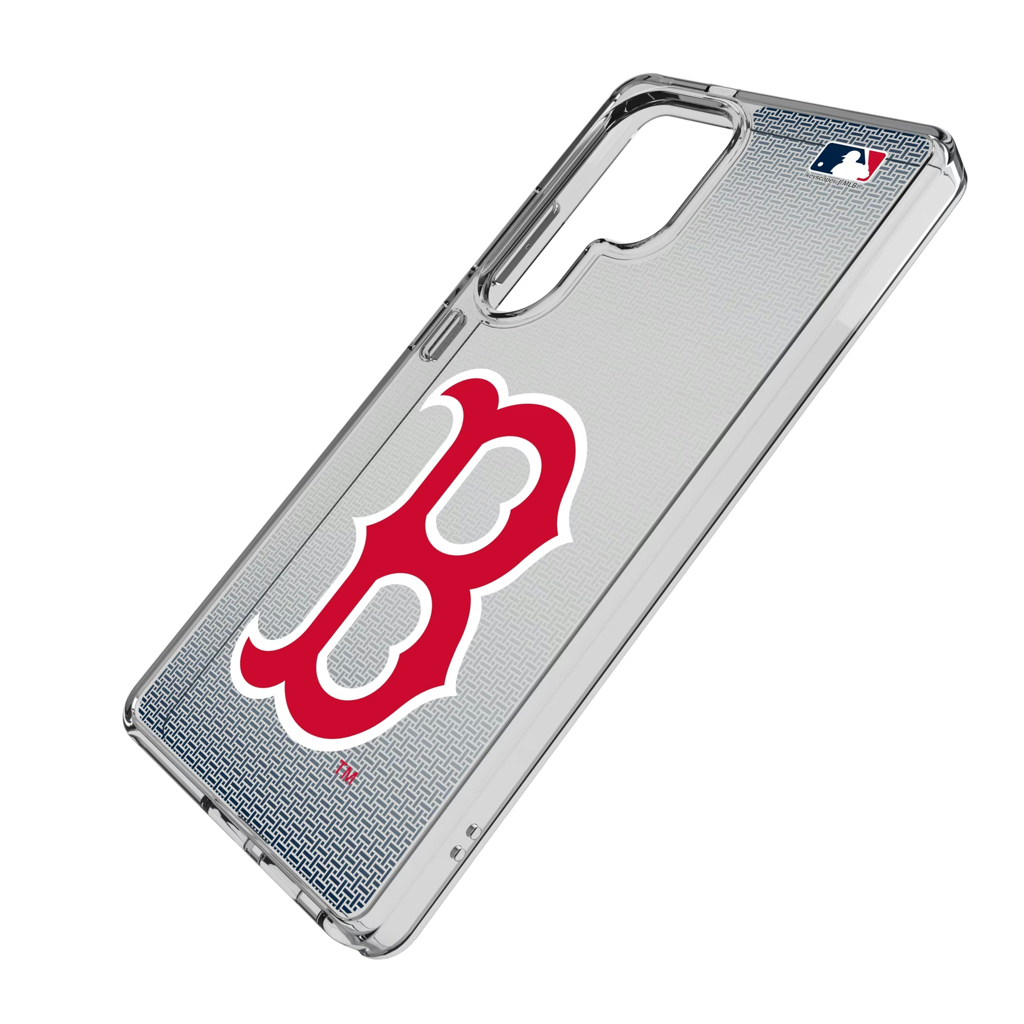 Boston Red Sox Linen Galaxy Clear Phone Case for Samsung Galaxy - Isometric View