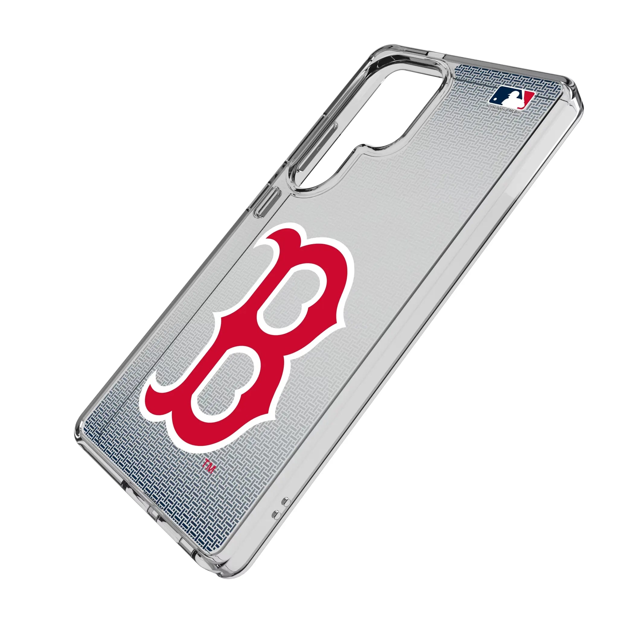 Boston Red Sox Linen Galaxy Clear Phone Case for Samsung Galaxy - Isometric View#Device_Galaxy S25 Ultra