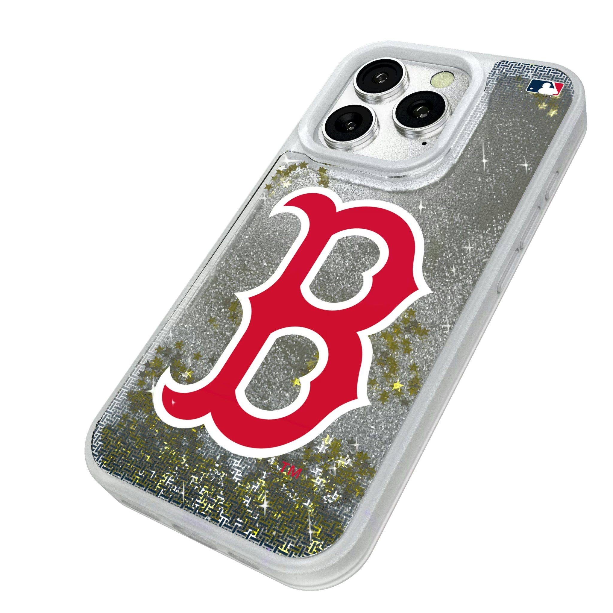 Boston Red Sox Linen iPhone Glitter Phone Case for Apple iPhone - Isometric View#Device_iPhone 16 Pro