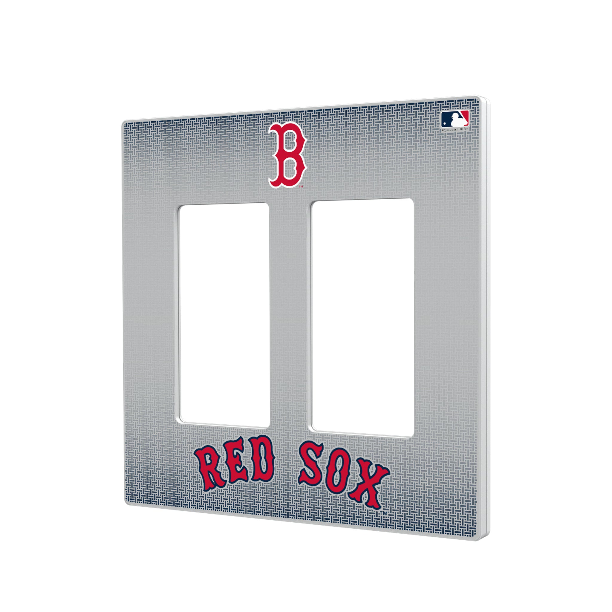Boston Red Sox Linen Hidden-Screw Light Switch Plate#Style_Double Rocker