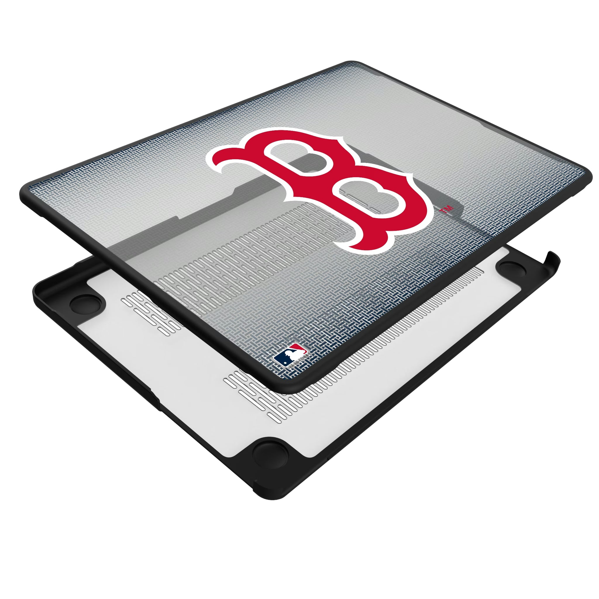 Boston Red Sox Linen MacBook Laptop Case for Apple MacBook - Isometric View#Device_MacBook Pro (14-inch, 2021) / MacBook Pro (14-inch, 2023) / MacBook Pro (14-inch, 2024)