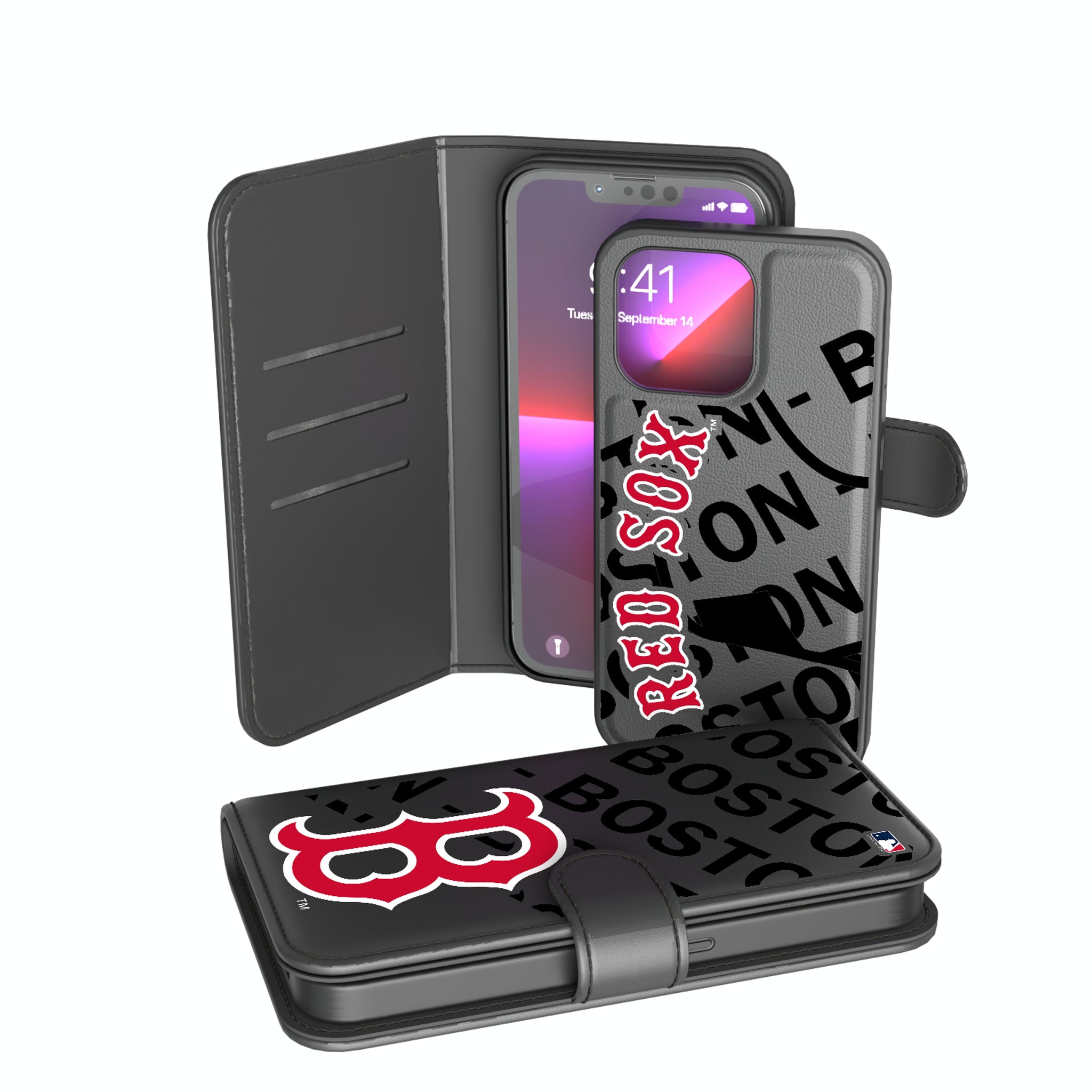 Boston Red Sox Monocolor Tilt iPhone Wallet Phone Case for Apple iPhone