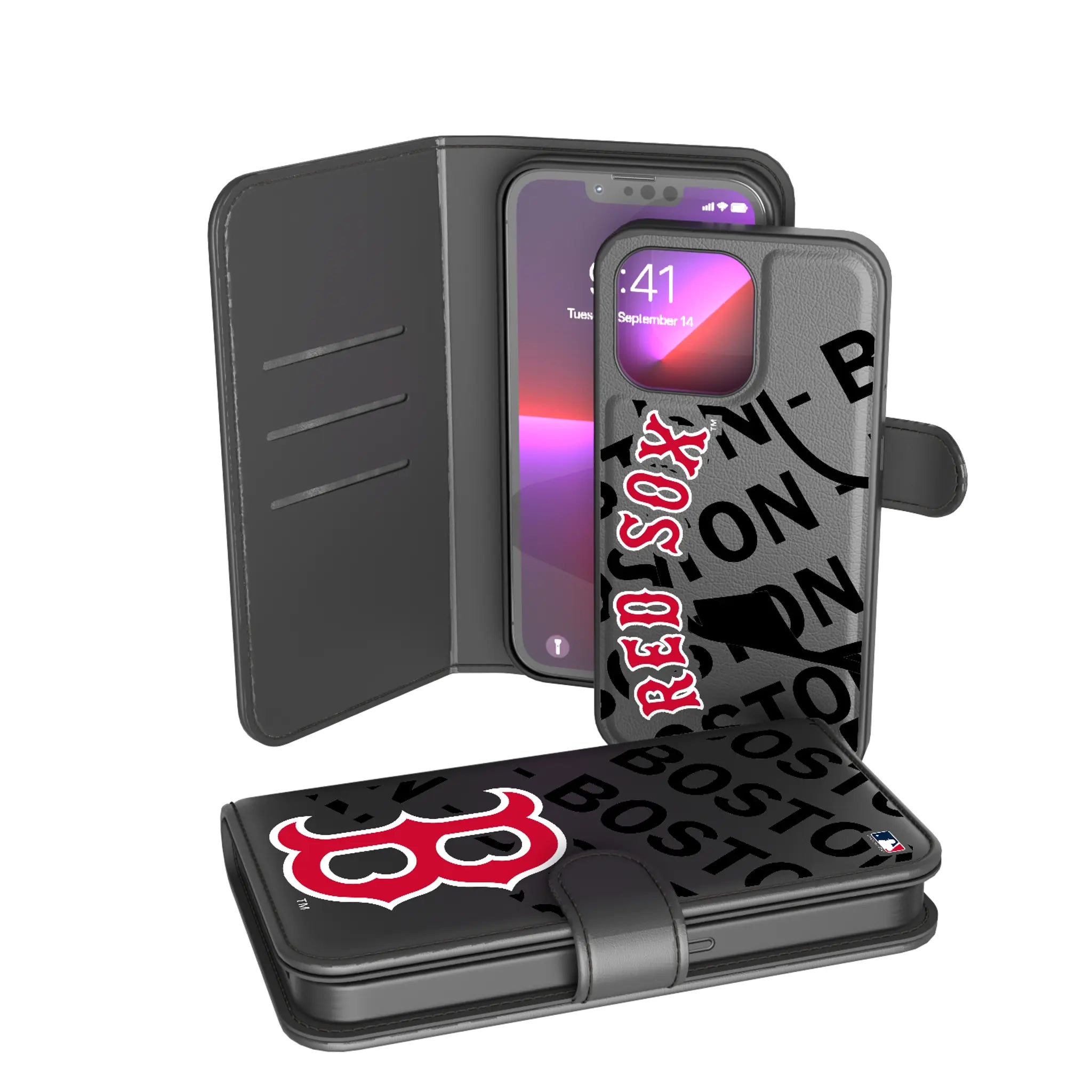Boston Red Sox Monocolor Tilt iPhone Wallet Phone Case for Apple iPhone