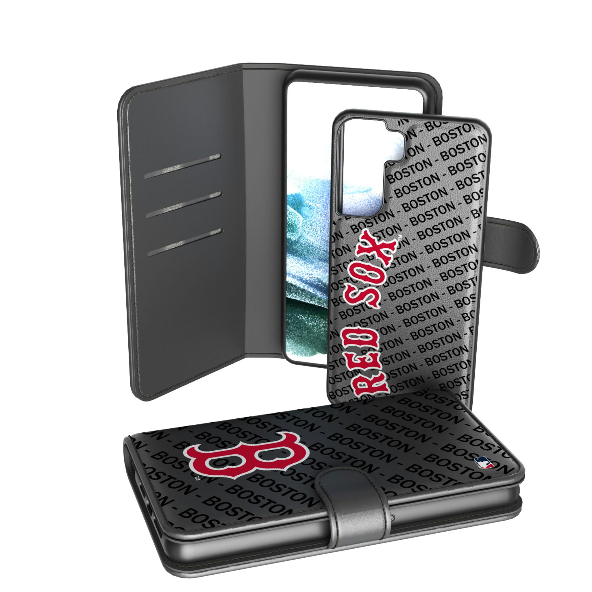 Boston Red Sox Monocolor Tilt Galaxy Wallet Phone Case for Samsung Galaxy