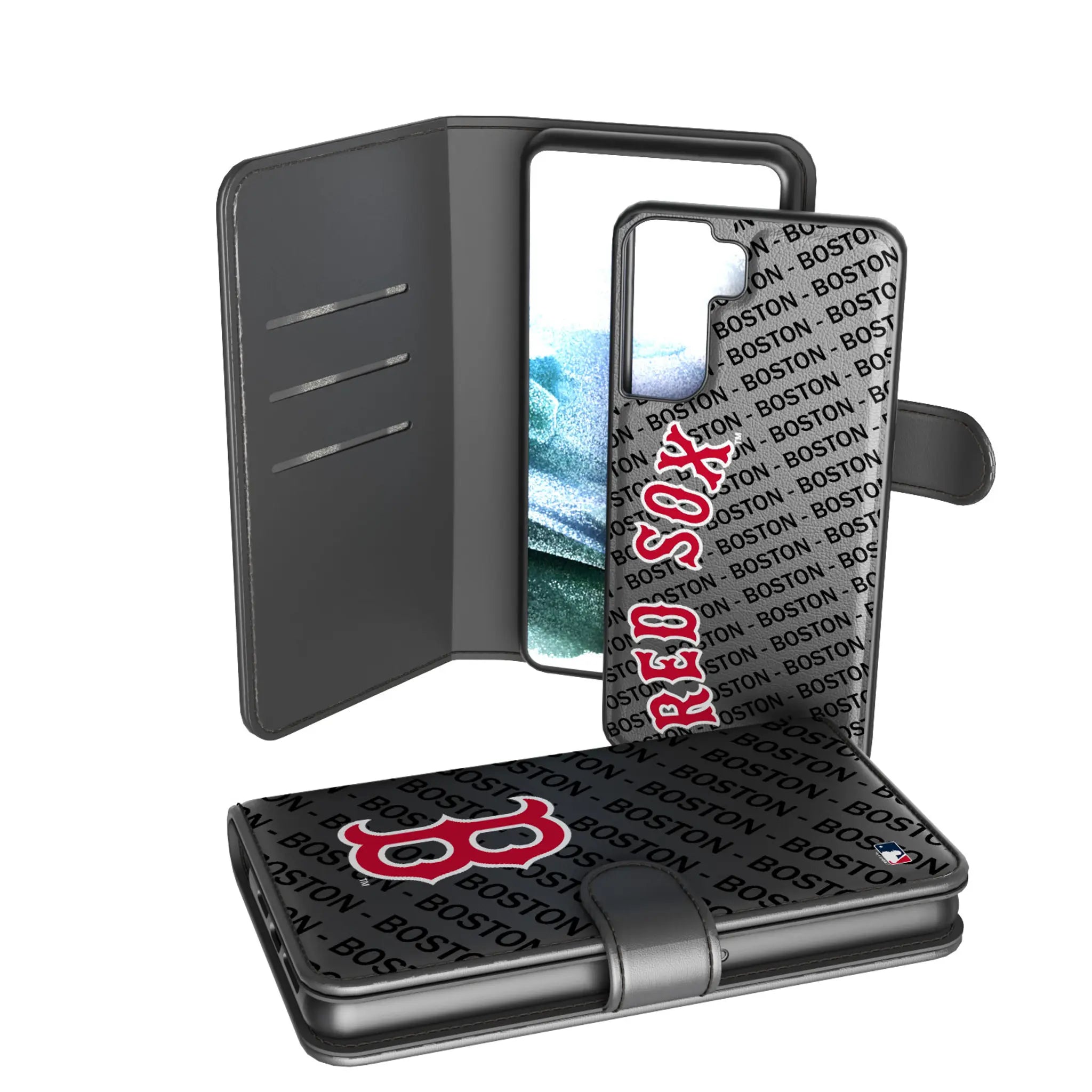 Boston Red Sox Monocolor Tilt Galaxy Wallet Phone Case for Samsung Galaxy