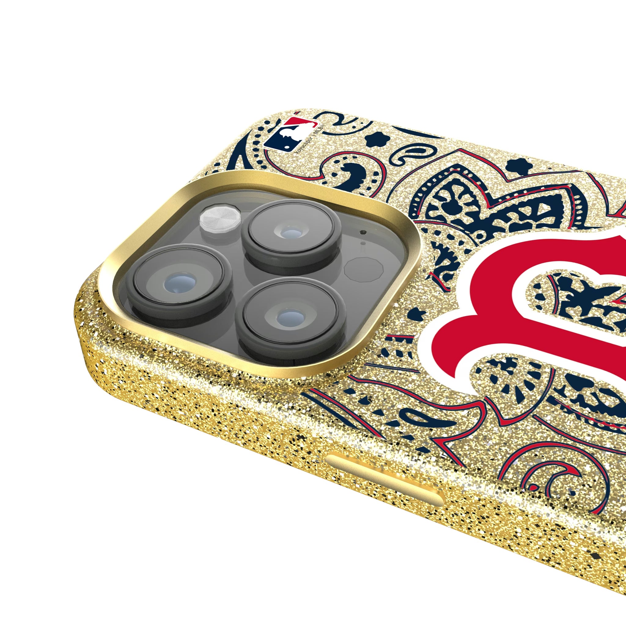 Boston Red Sox Paisley iPhone Bling Phone Case for Apple iPhone - Detail