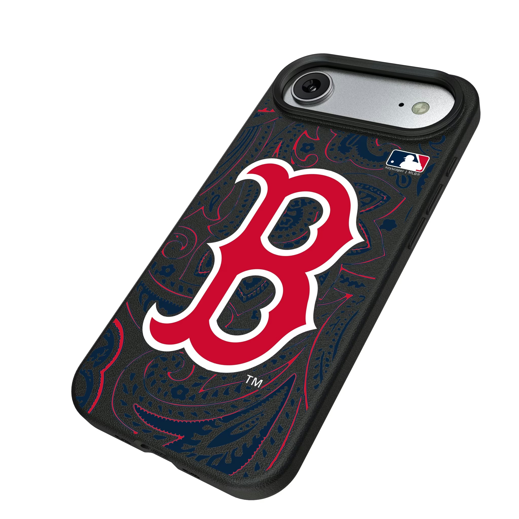 Boston Red Sox Paisley iPhone MagSafe Compatible Phone Case for Apple iPhone - Isometric View#Device_iPhone Air
