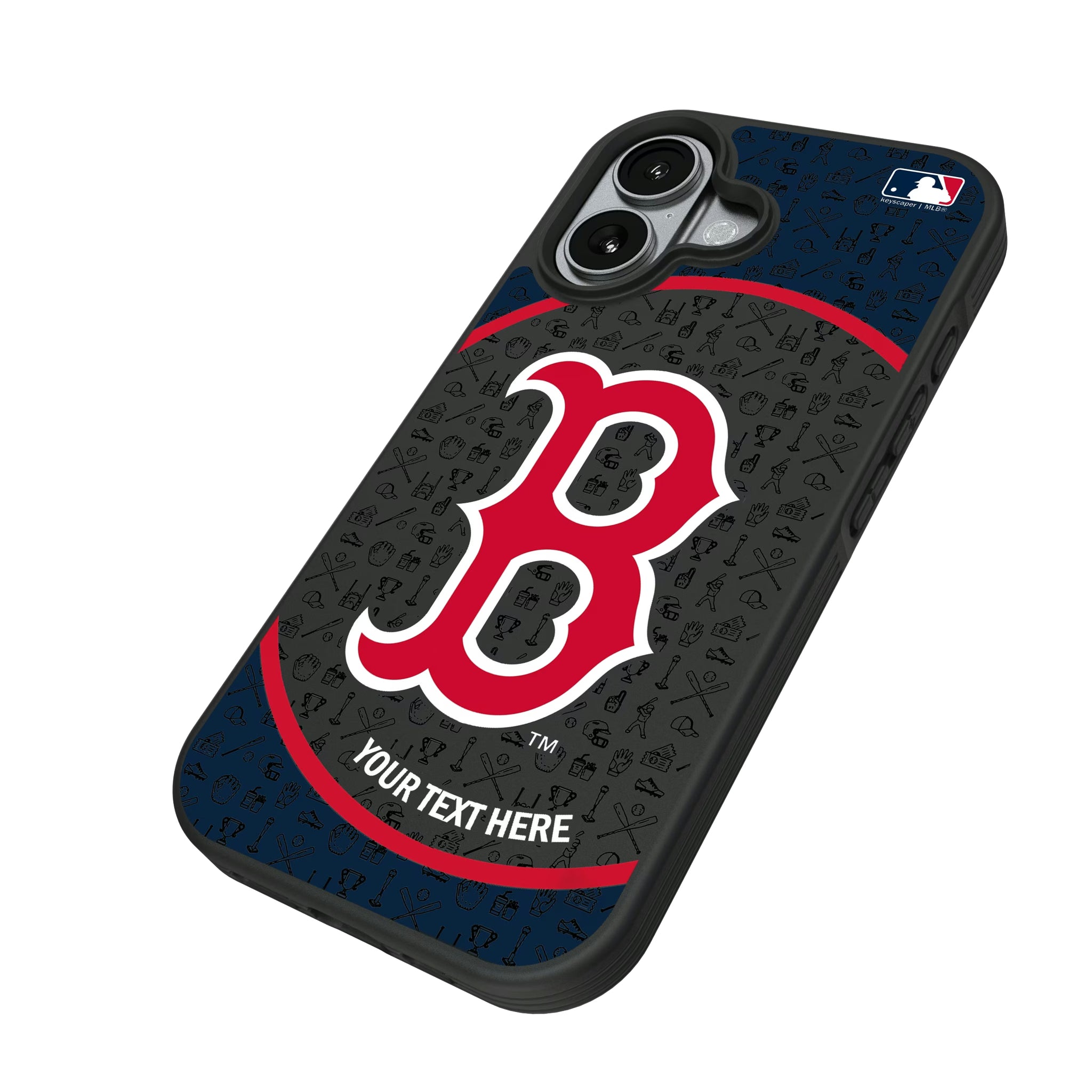 Boston Red Sox Personalized Circle iPhone Bump Phone Case for Apple iPhone - Isometric View#Device_iPhone 17