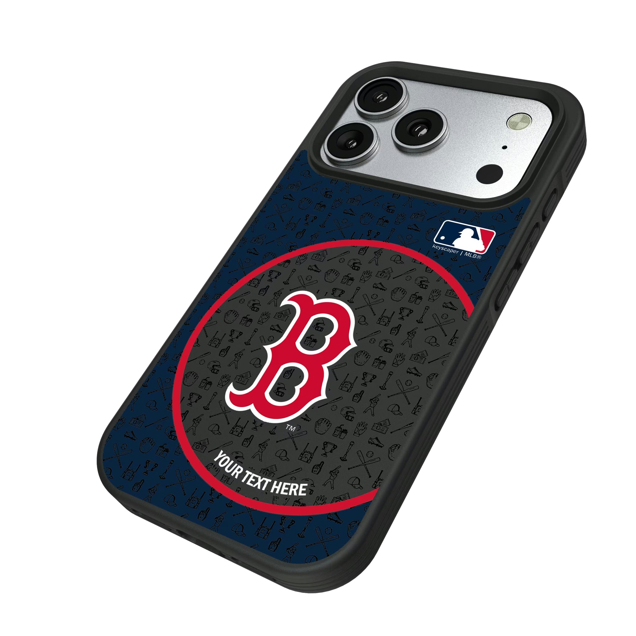 Boston Red Sox Personalized Circle iPhone Bump Phone Case for Apple iPhone - Isometric View#Device_iPhone 17 Pro