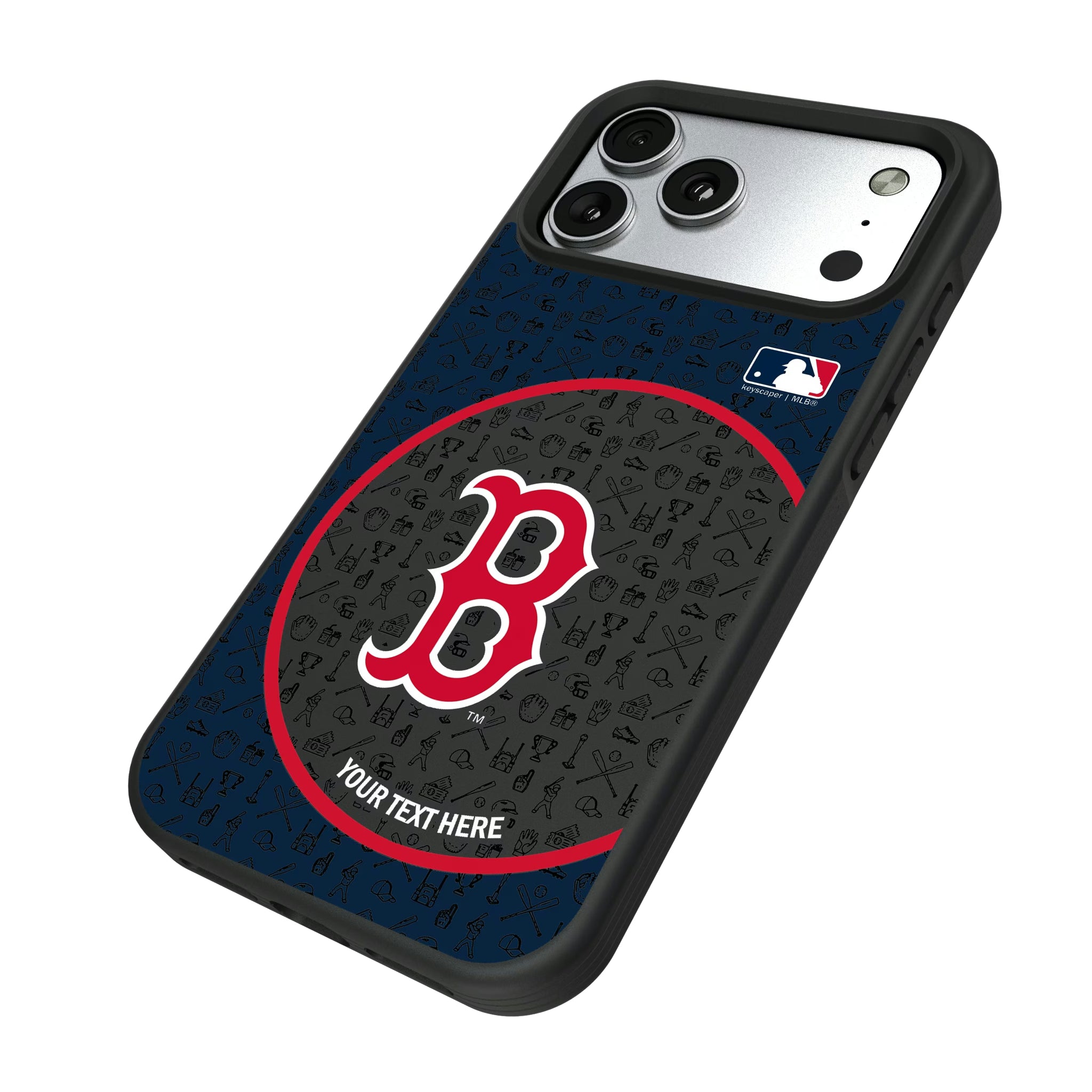 Boston Red Sox Personalized Circle iPhone Bump Phone Case for Apple iPhone - Isometric View#Device_iPhone 17 Pro Max