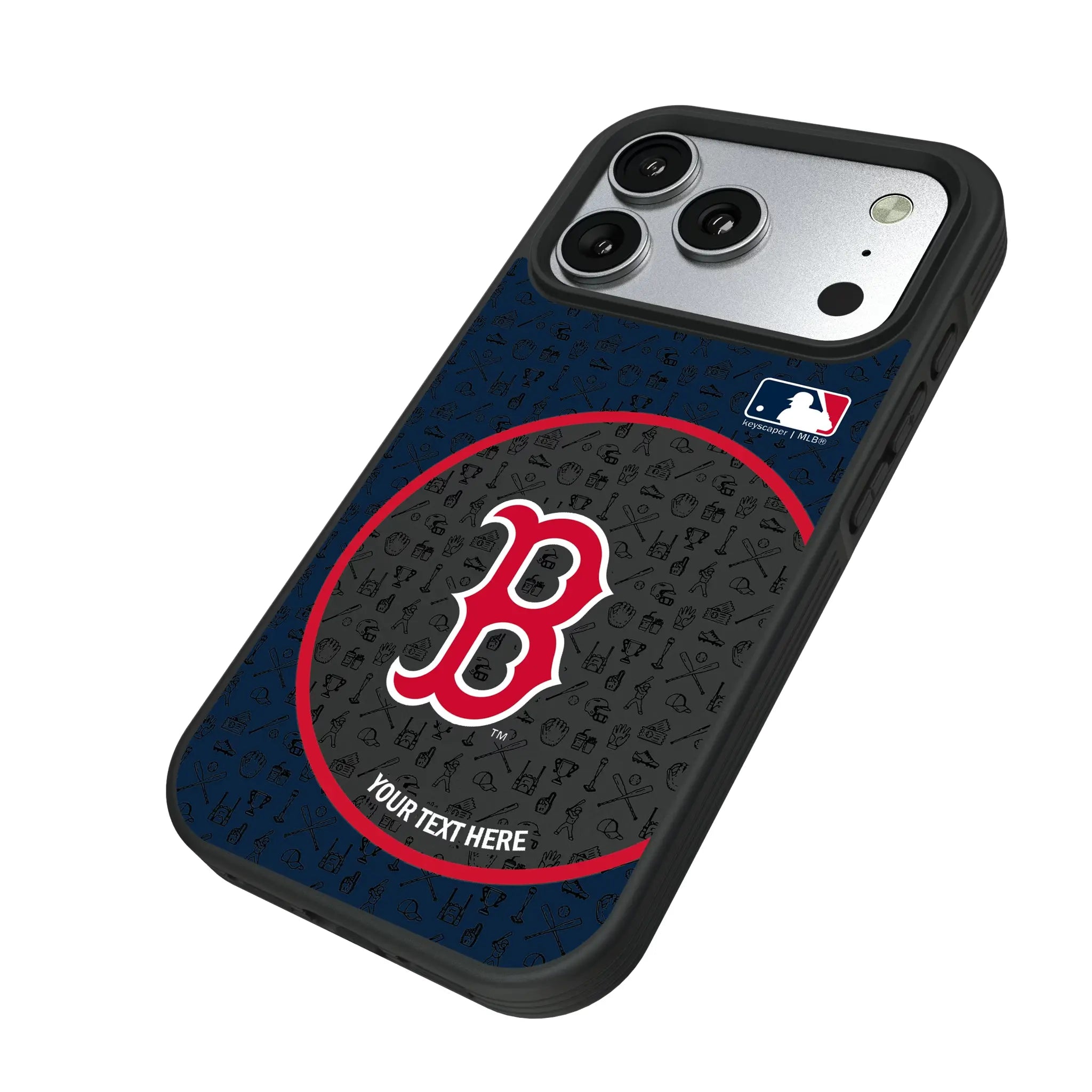 Boston Red Sox Personalized Circle iPhone Bump Phone Case for Apple iPhone - Isometric View#Device_iPhone 17 Pro