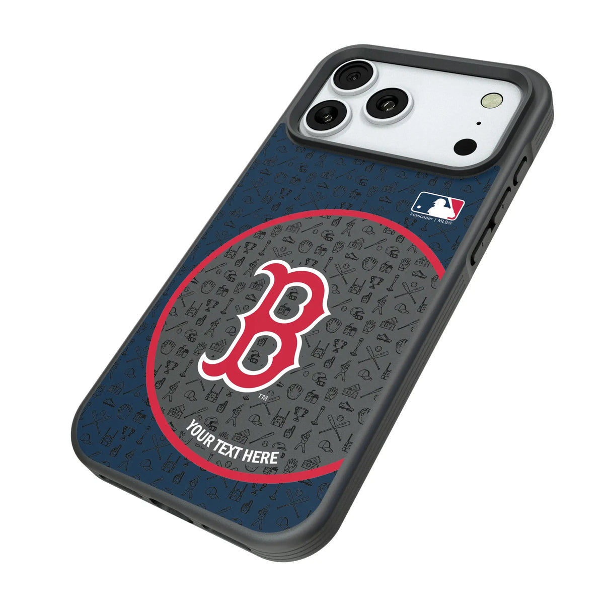 Boston Red Sox Personalized Circle iPhone Bump Phone Case for Apple iPhone - Isometric View#Device_iPhone 18 Pro Max