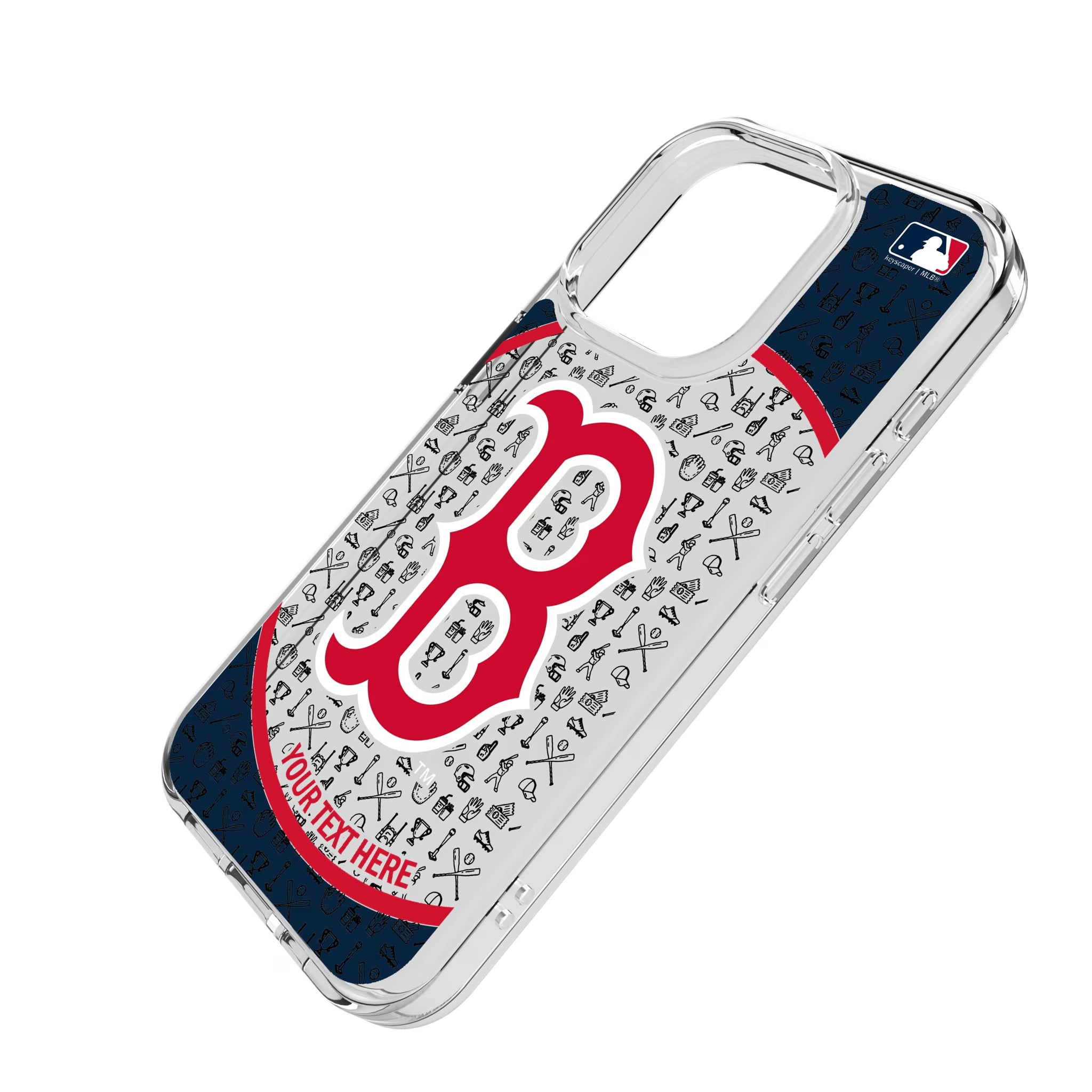 Boston Red Sox Personalized Circle iPhone Clear Phone Case for Apple iPhone - Isometric View