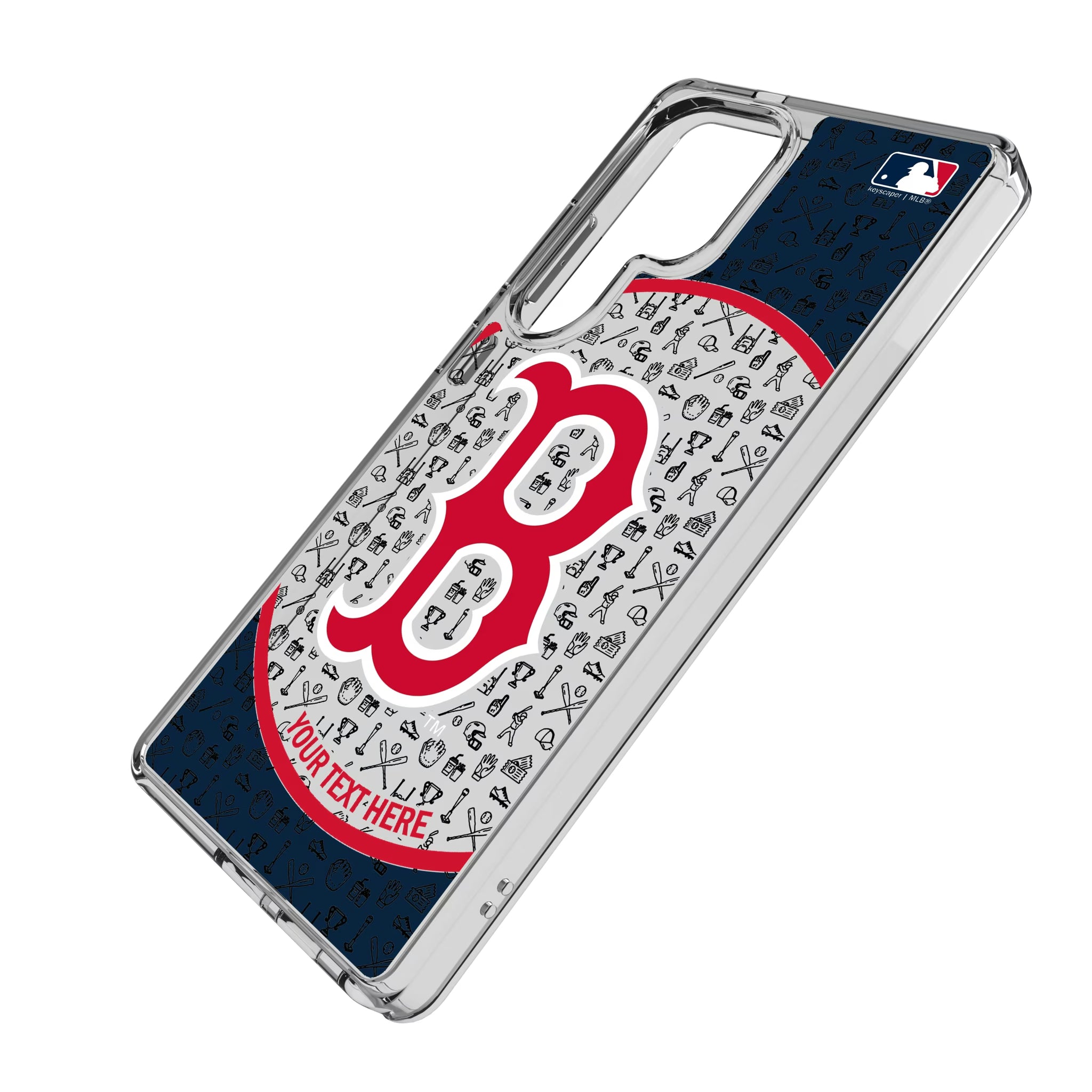Boston Red Sox Personalized Circle Galaxy Clear Phone Case for Samsung Galaxy - Isometric View