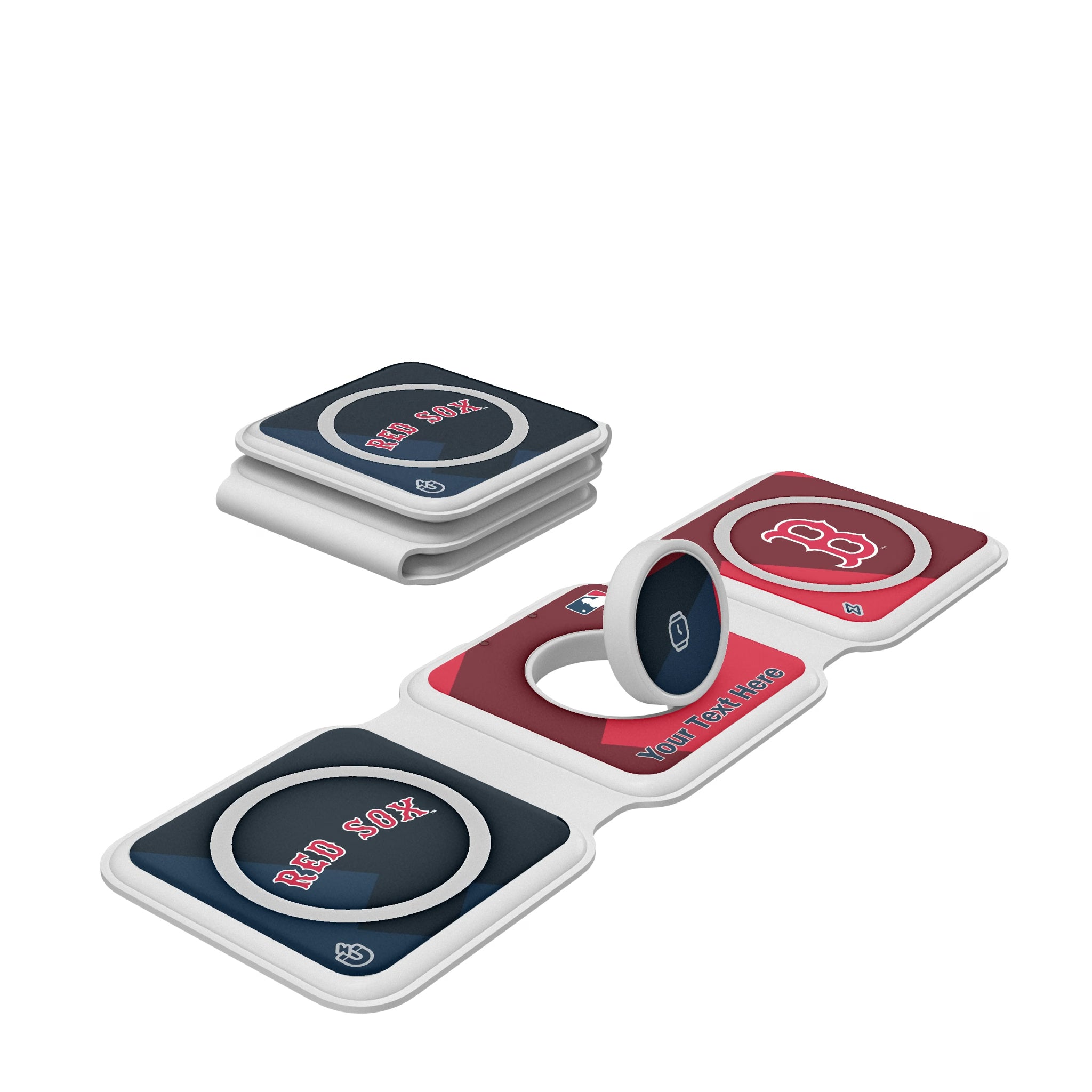 Boston Red Sox Personalized Color Block Foldable 3 in 1 Charger