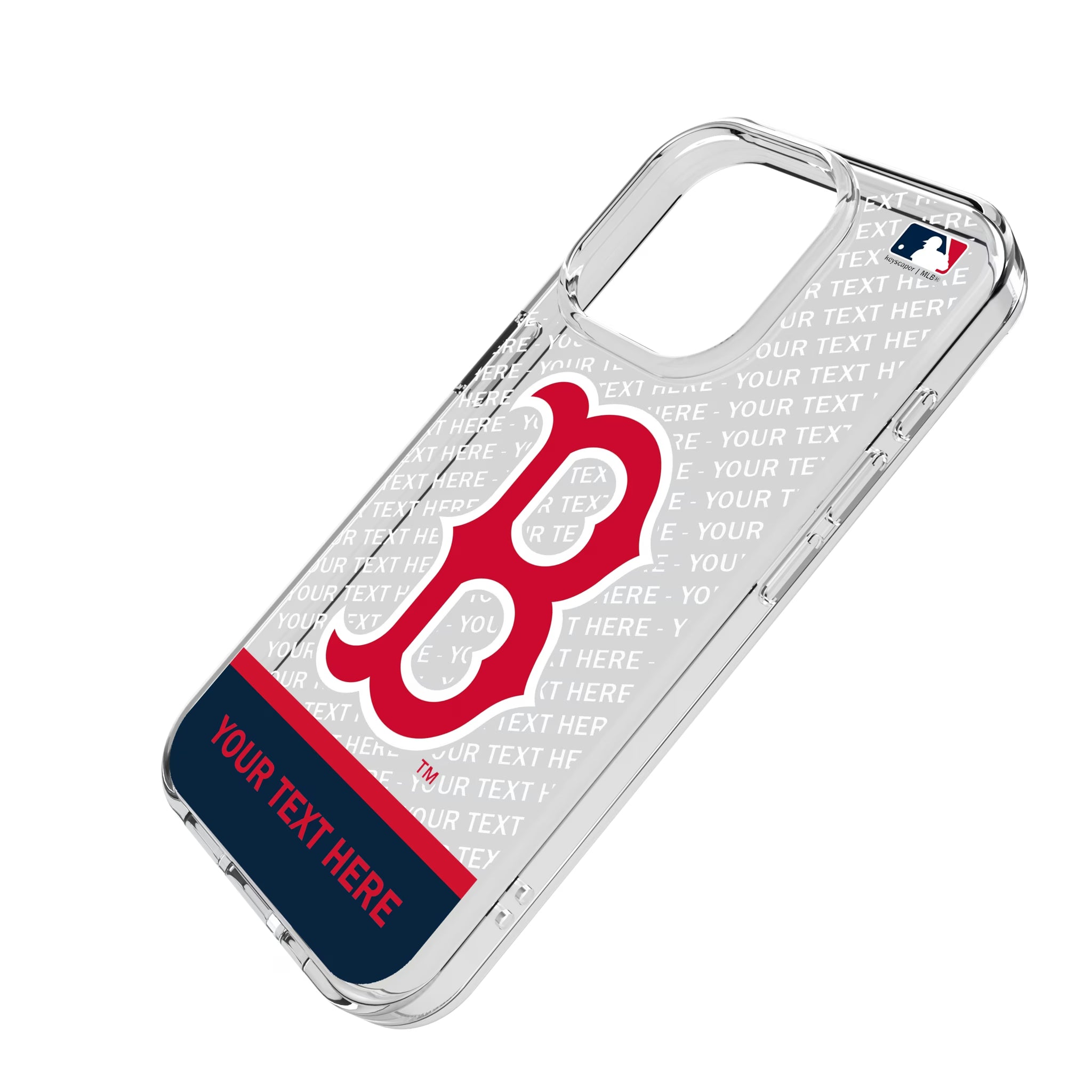 Boston Red Sox Personalized EndZone Plus iPhone Clear Phone Case for Apple iPhone - Isometric View