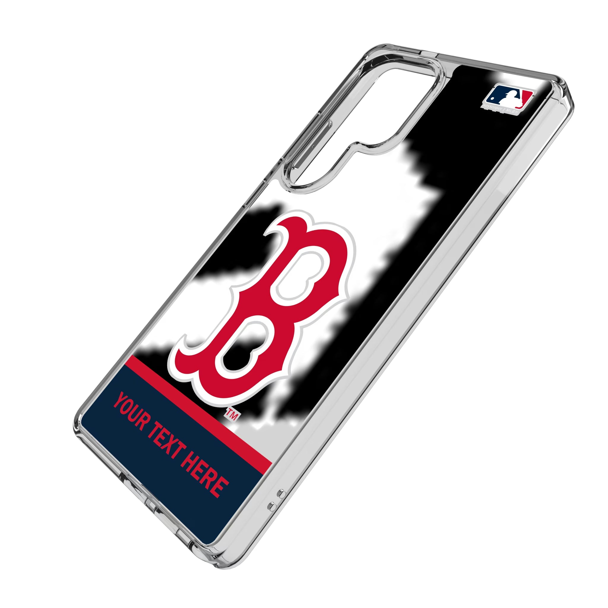 Boston Red Sox Personalized EndZone Plus Galaxy Clear Phone Case for Samsung Galaxy - Isometric View