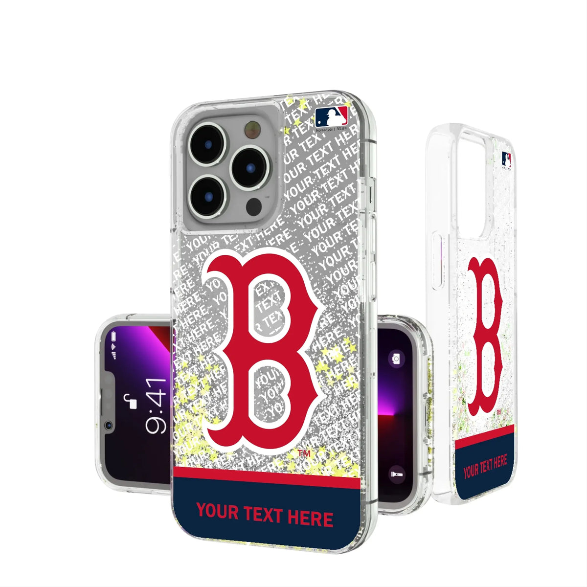 Boston Red Sox Personalized EndZone Plus iPhone Glitter Phone Case for Apple iPhone#Device_iPhone 13 Pro
