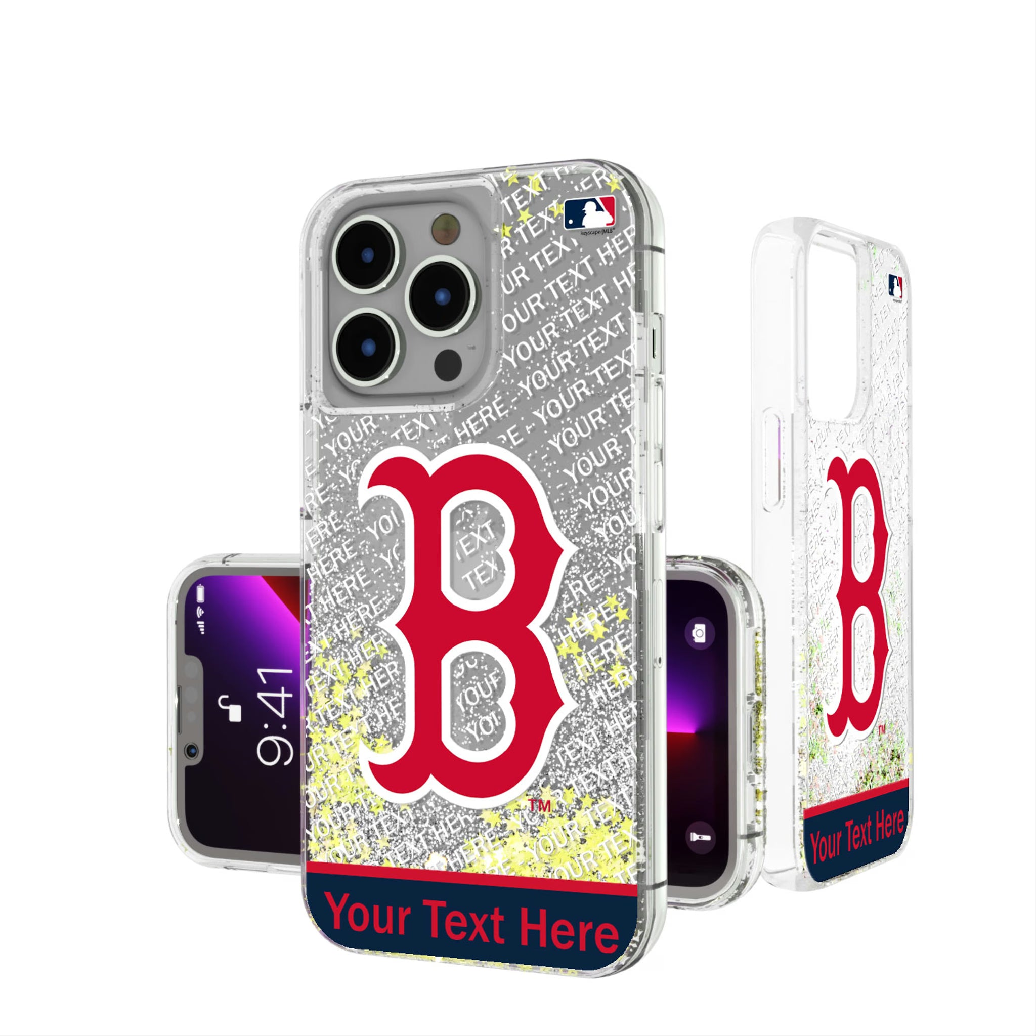 Boston Red Sox Personalized EndZone Plus iPhone Glitter Phone Case for Apple iPhone