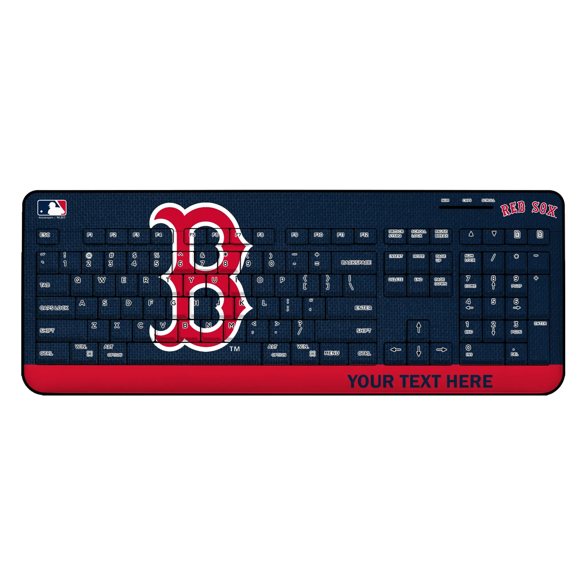 Boston Red Sox Personalized Endzone Solid Wireless USB Keyboard