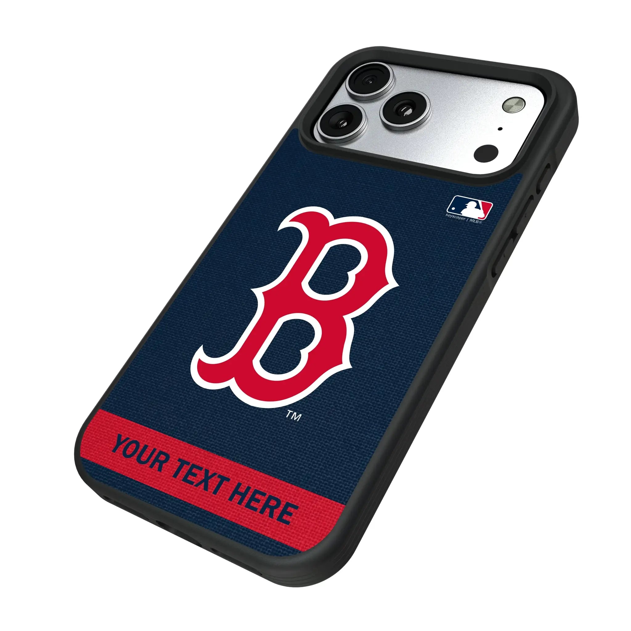 Boston Red Sox Personalized Stripe iPhone Bump Phone Case for Apple iPhone - Isometric View#Device_iPhone 17 Pro Max