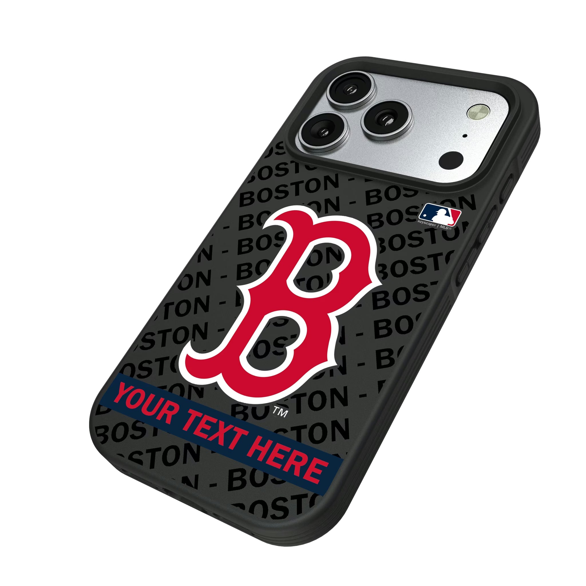 Boston Red Sox Personalized Tilt iPhone Bump Phone Case for Apple iPhone - Isometric View#Device_iPhone 17 Pro