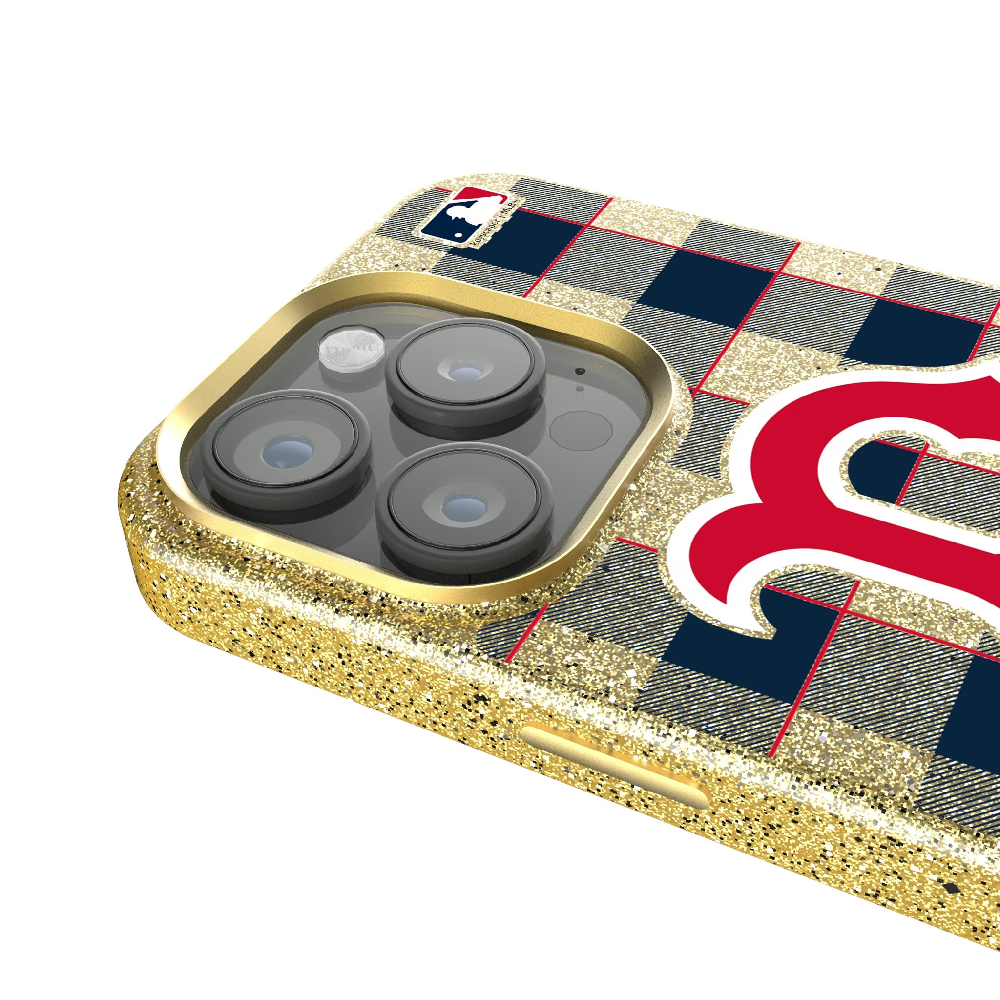 Boston Red Sox Plaid iPhone Bling Phone Case for Apple iPhone - Detail