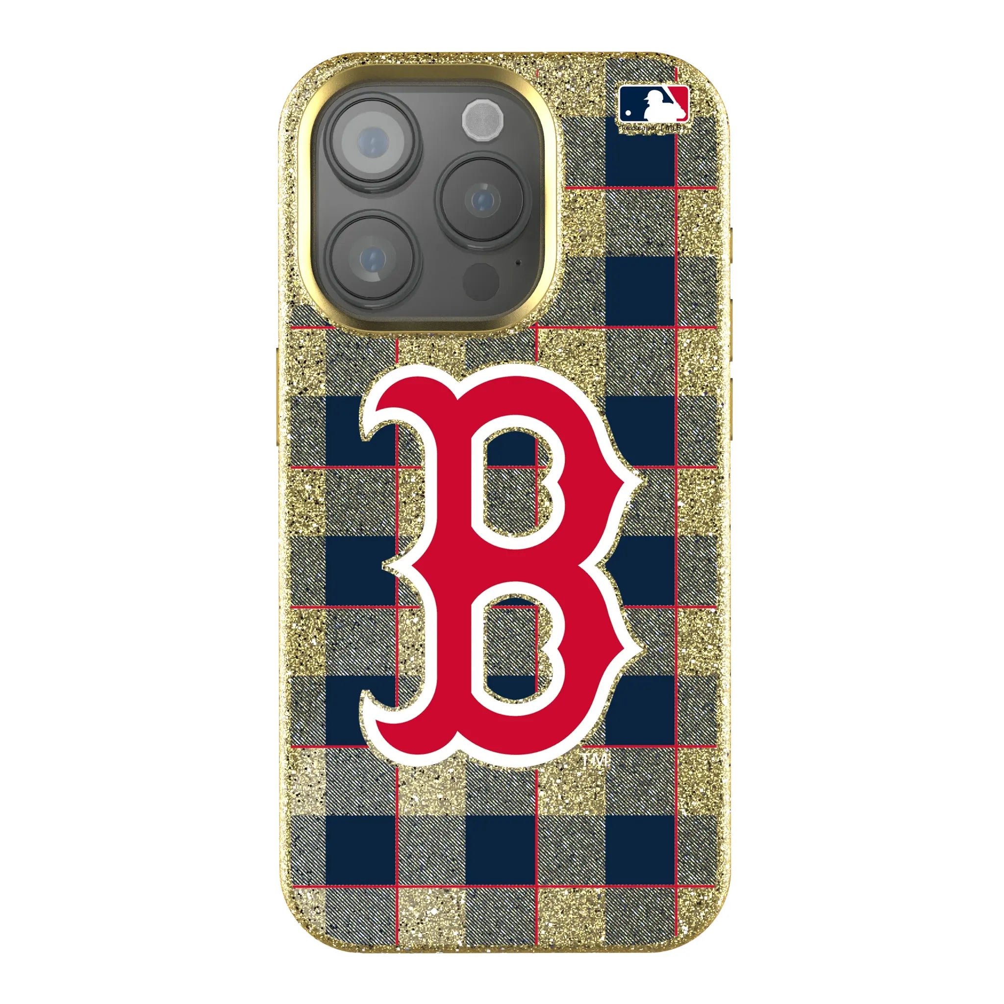 Boston Red Sox Plaid iPhone Bling Phone Case for Apple iPhone