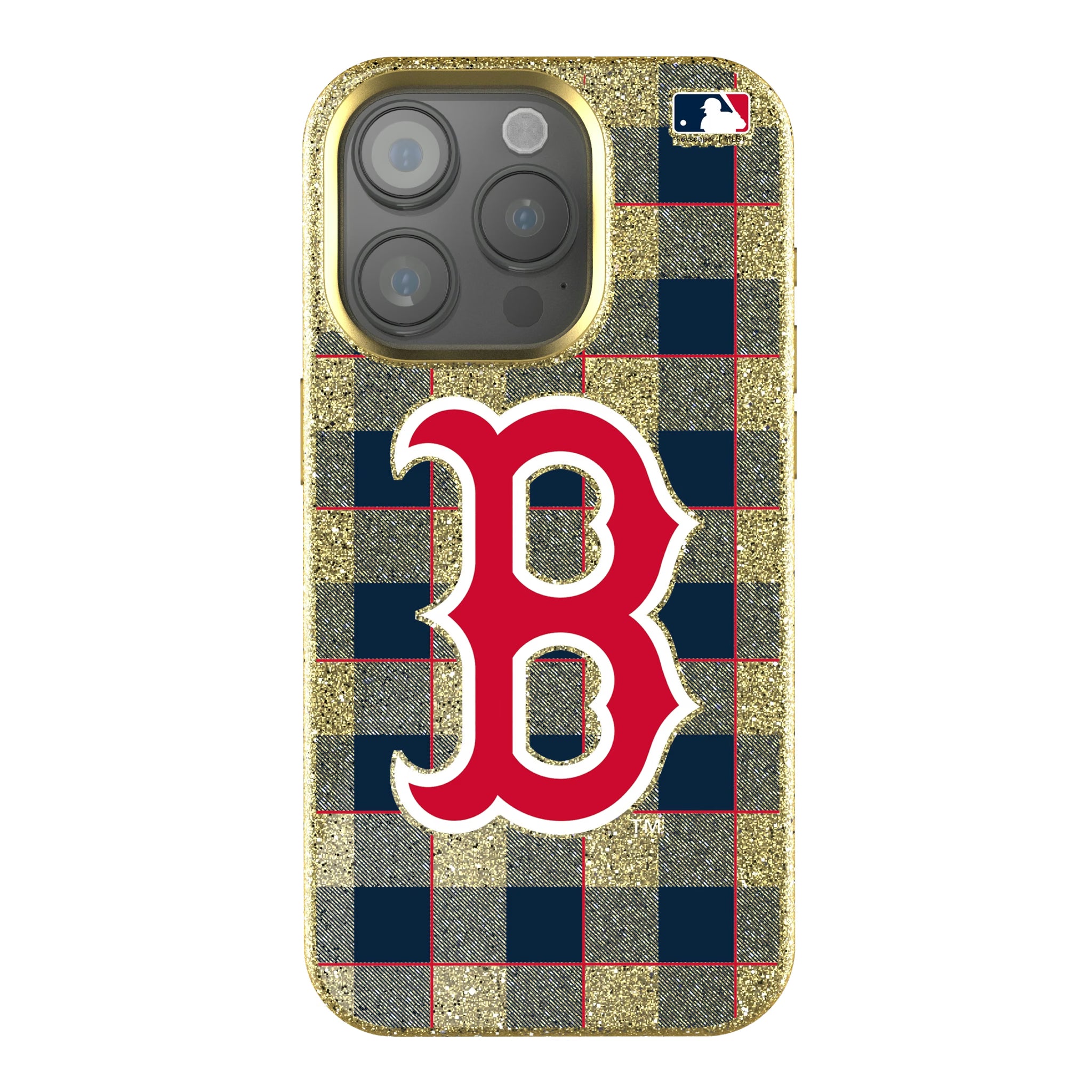 Boston Red Sox Plaid iPhone Bling Phone Case for Apple iPhone