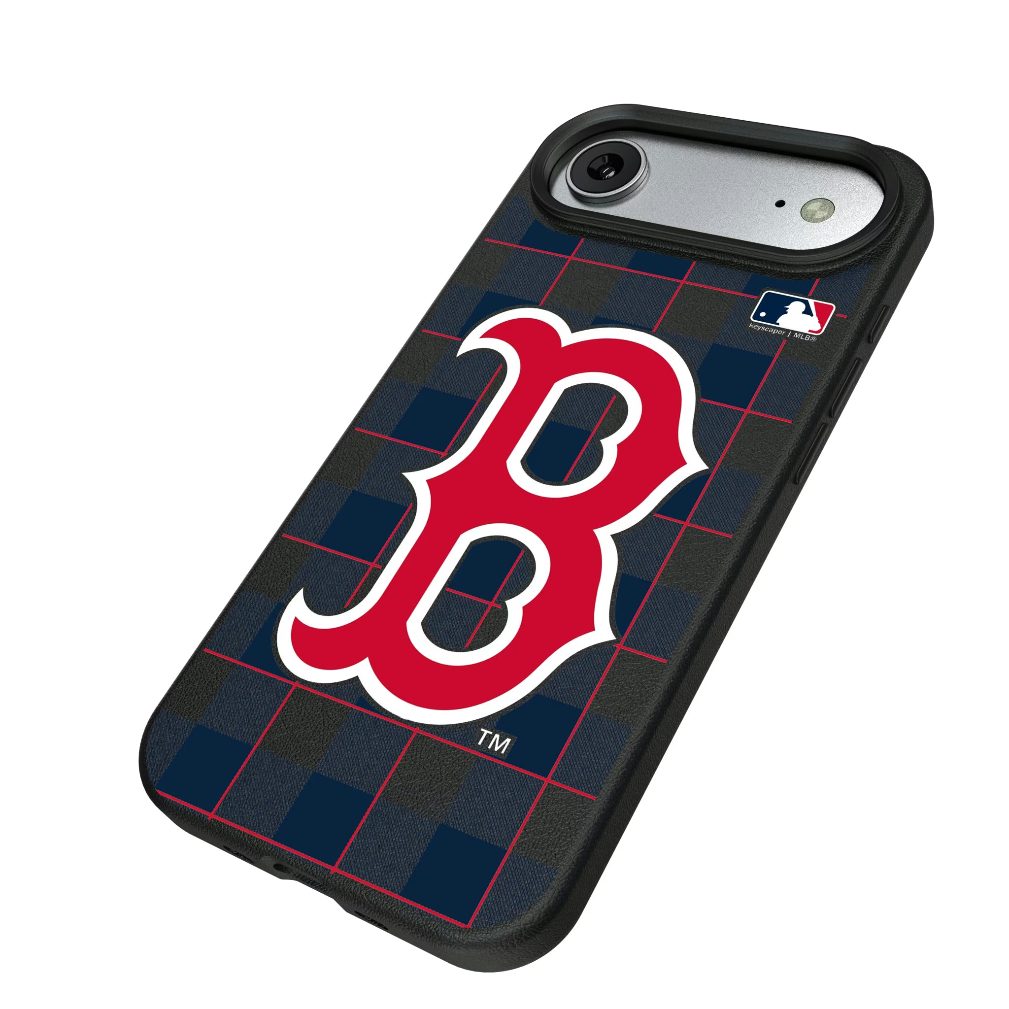Boston Red Sox Plaid iPhone MagSafe Compatible Phone Case for Apple iPhone - Isometric View#Device_iPhone Air
