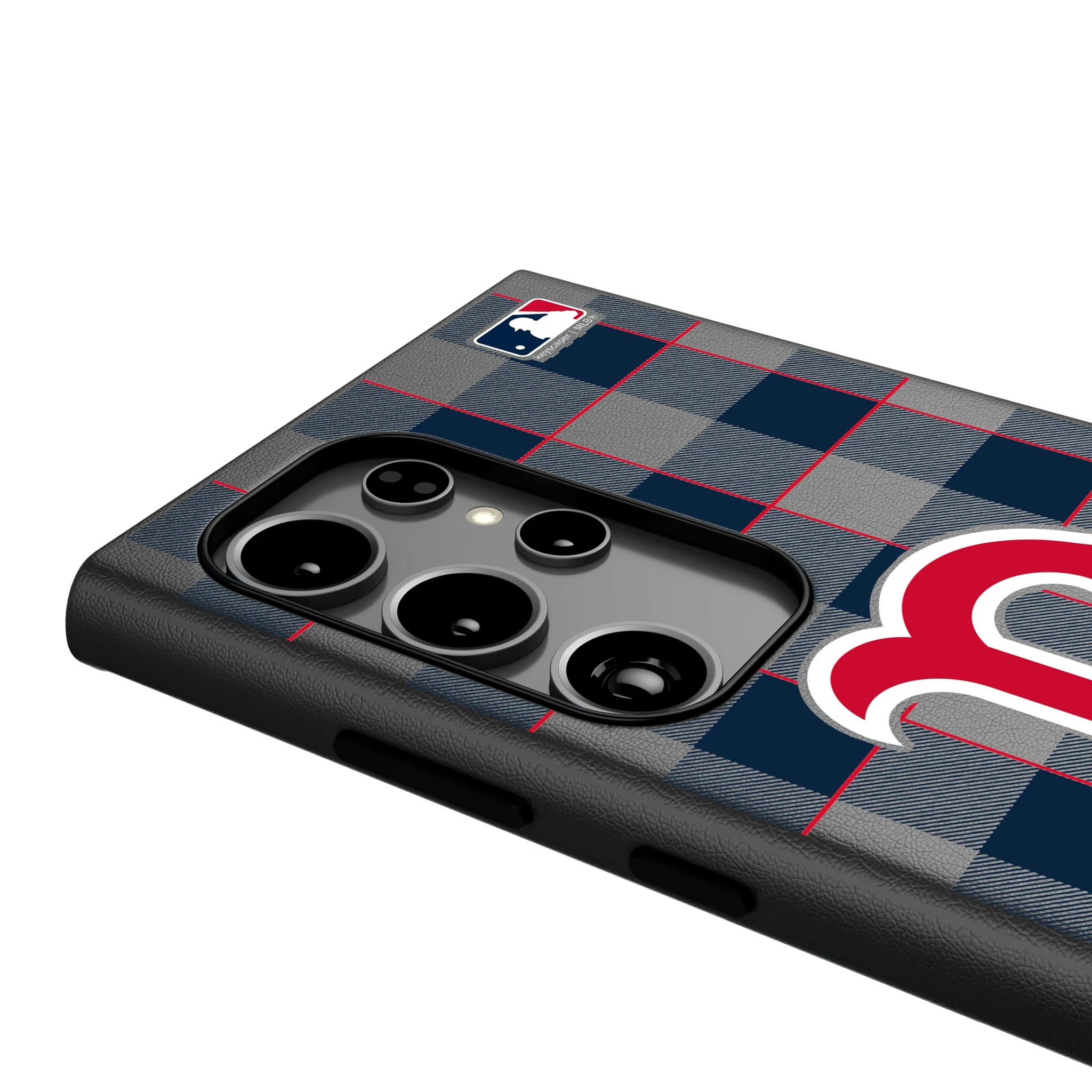 Boston Red Sox Plaid Galaxy MagSafe Compatible Phone Case for Samsung Galaxy - Detail