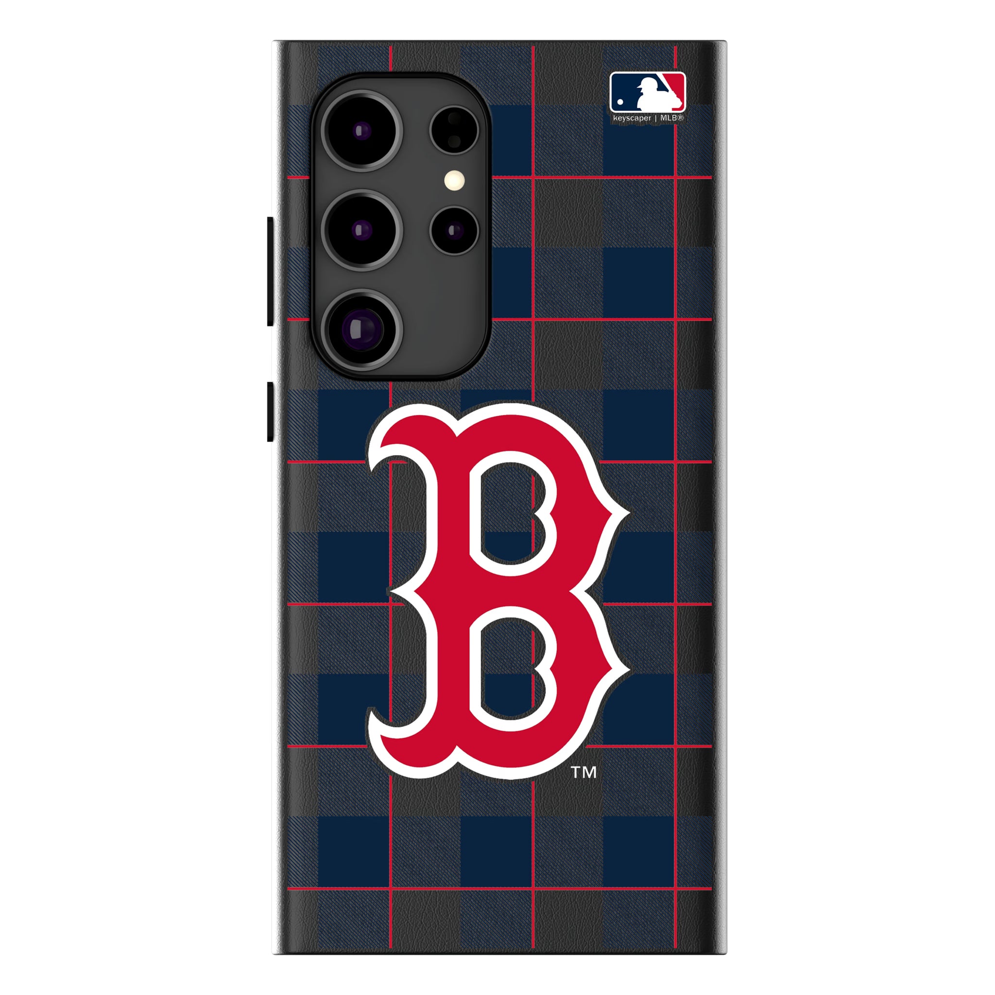 Boston Red Sox Plaid Galaxy MagSafe Compatible Phone Case for Samsung Galaxy