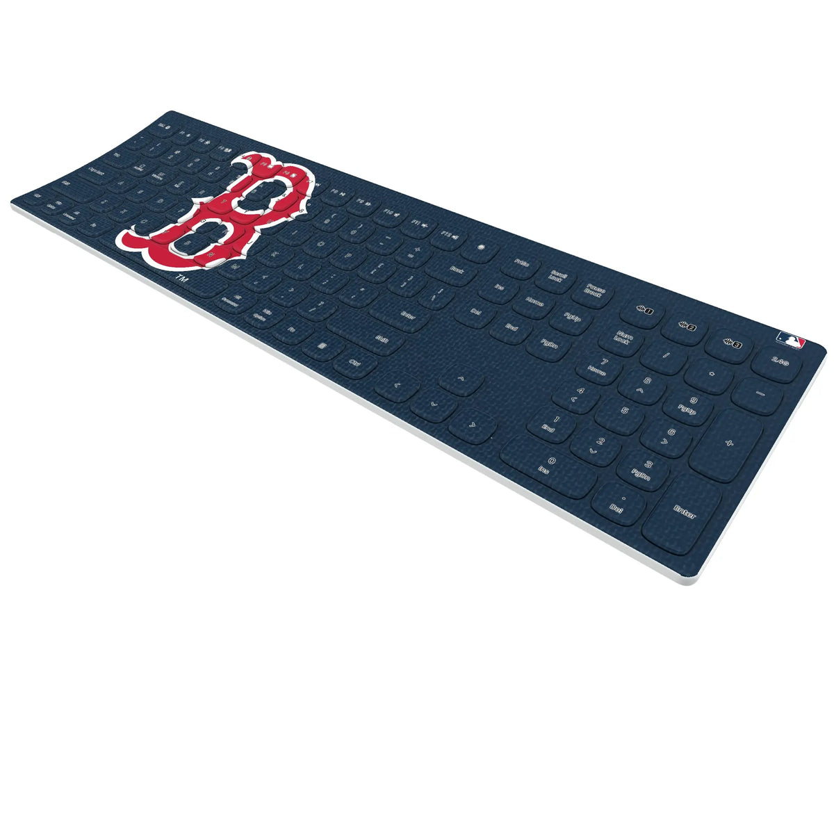 Boston Red Sox Solid KKB605 Curved Wireless Keyboard - Isometric View