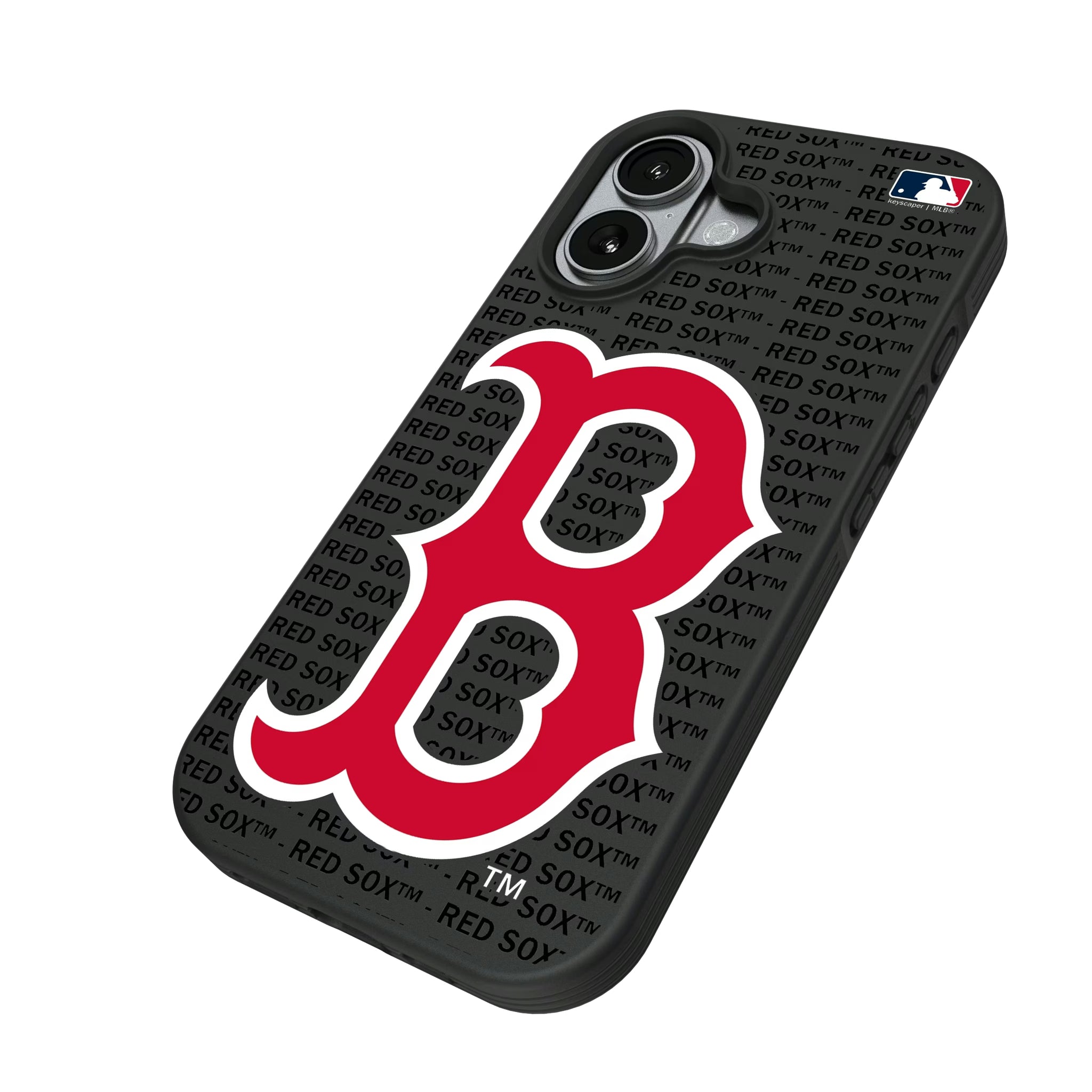 Boston Red Sox Text Backdrop iPhone Bump Phone Case for Apple iPhone - Isometric View#Device_iPhone 17