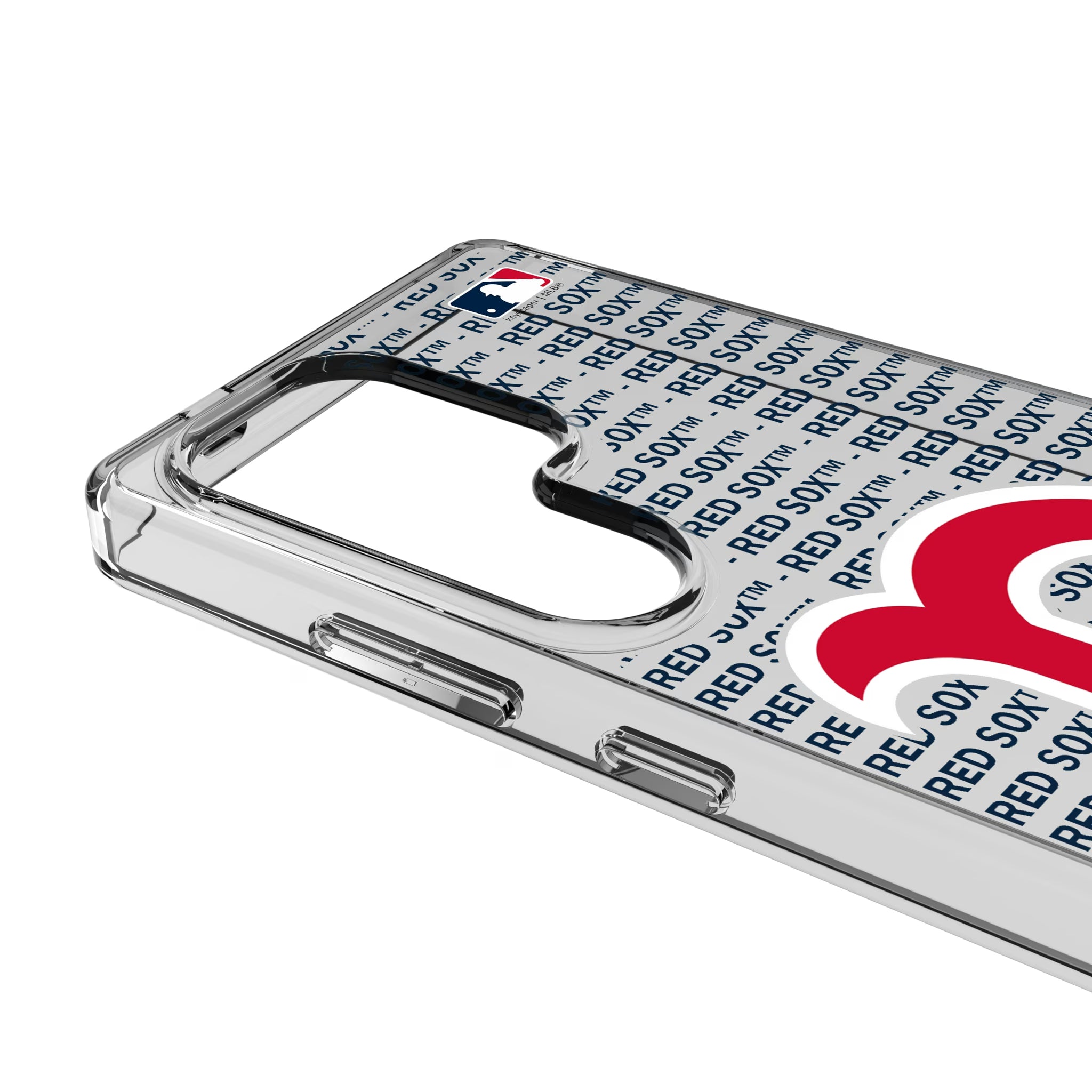 Boston Red Sox Text Backdrop Galaxy Clear Phone Case for Samsung Galaxy - Detail