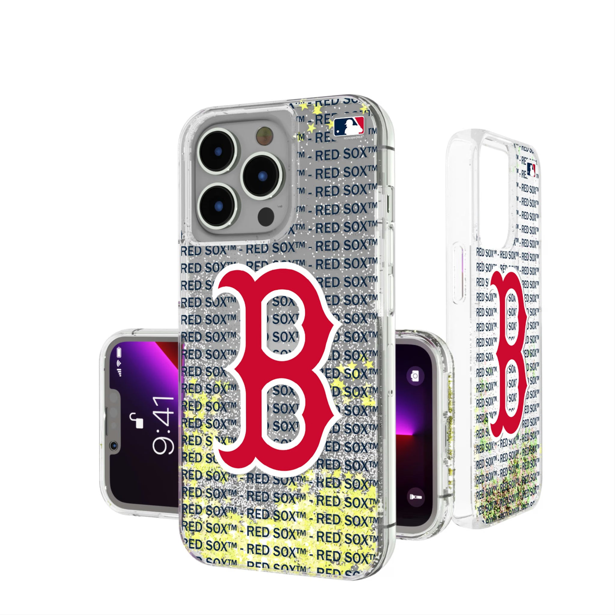 Boston Red Sox Text Backdrop iPhone Glitter Phone Case for Apple iPhone