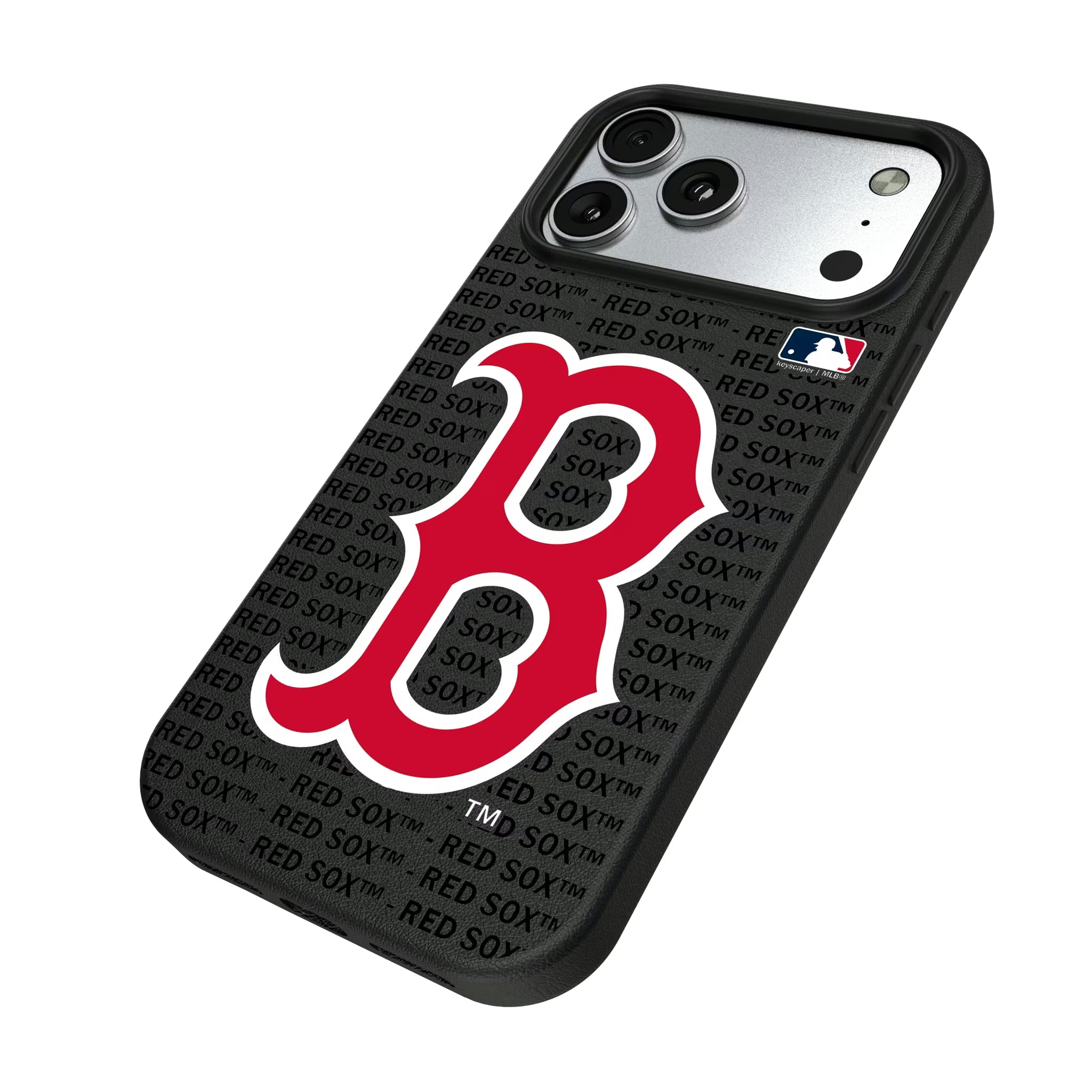 Boston Red Sox Text Backdrop iPhone MagSafe Compatible Phone Case for Apple iPhone - Isometric View#Device_iPhone 17 Pro Max