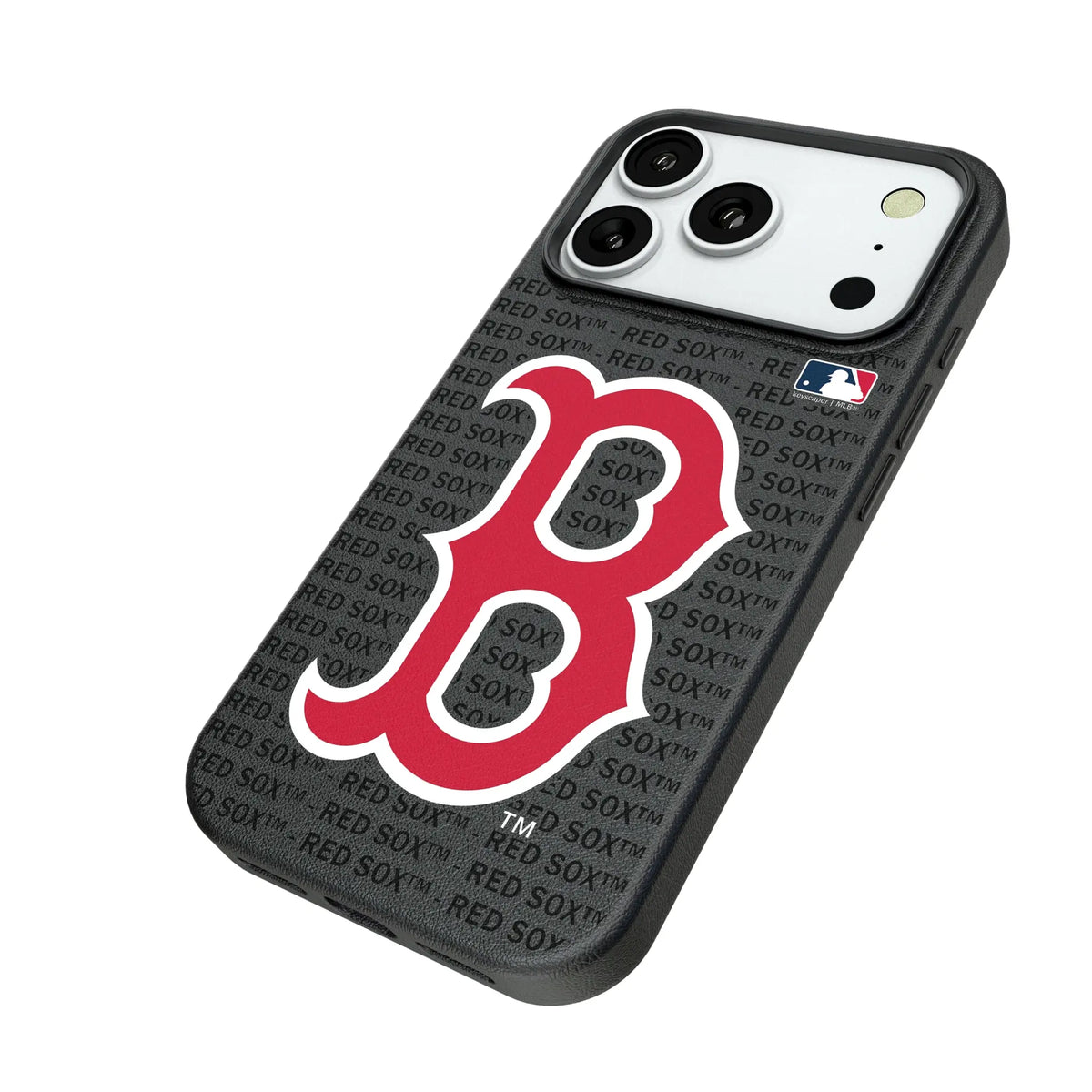 Boston Red Sox Text Backdrop iPhone MagSafe Compatible Phone Case for Apple iPhone - Isometric View#Device_iPhone 18 Pro