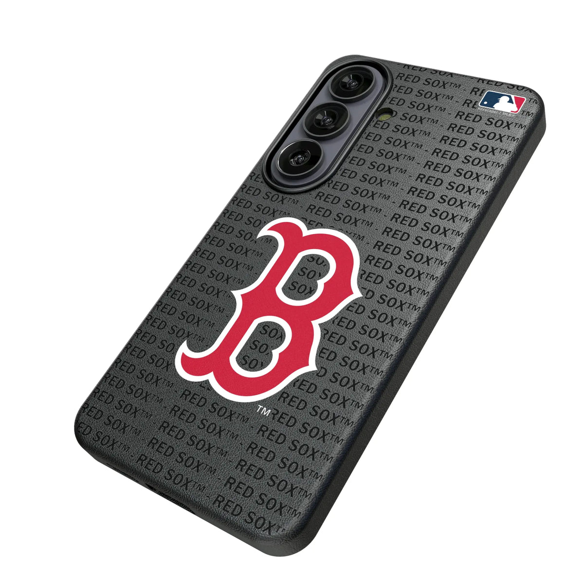 Boston Red Sox Text Backdrop Galaxy MagSafe Compatible Phone Case for Samsung Galaxy - Isometric View#Device_Galaxy S26