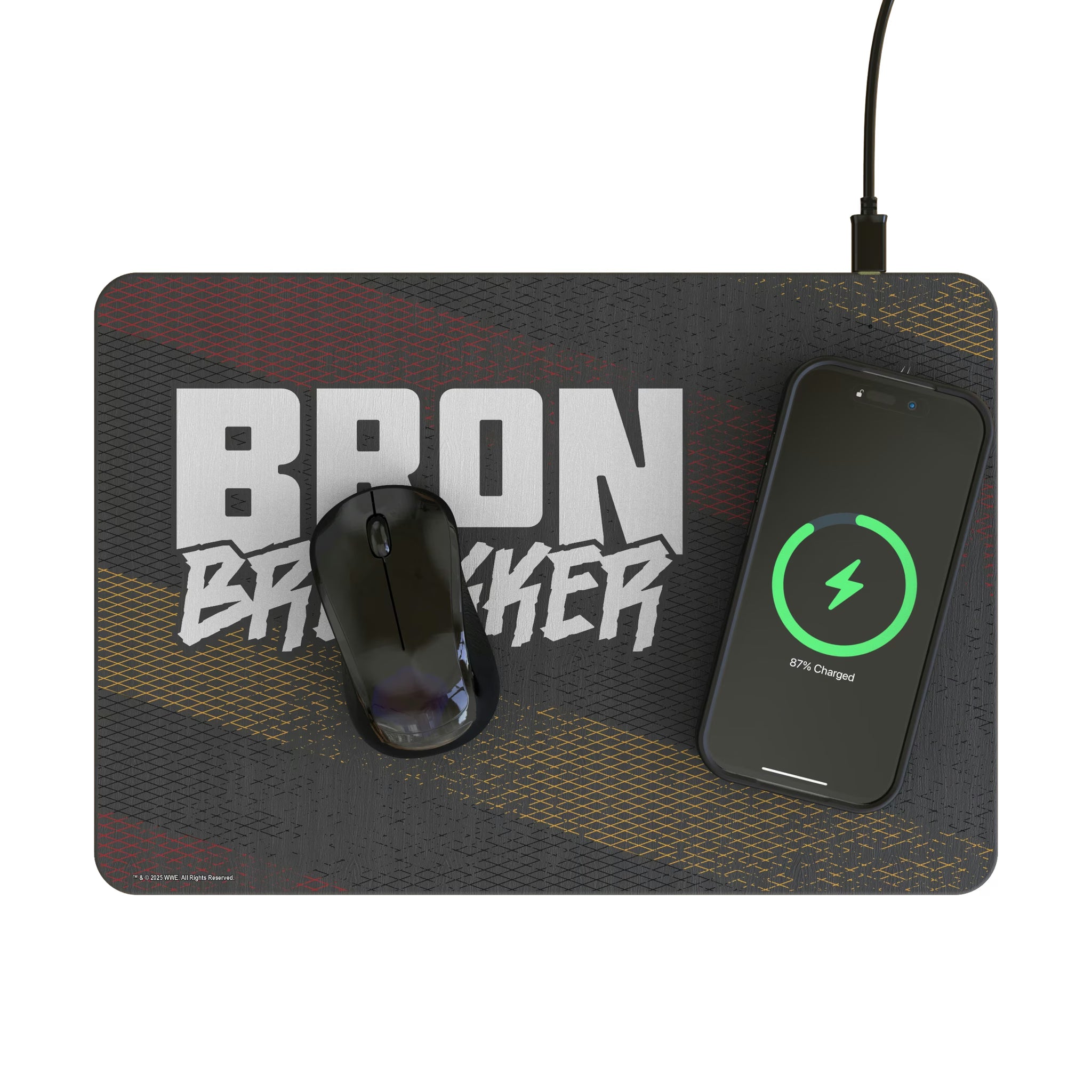 Bron Breakker Steel 15-Watt Wireless Charger and Mouse Pad - Lifestyle