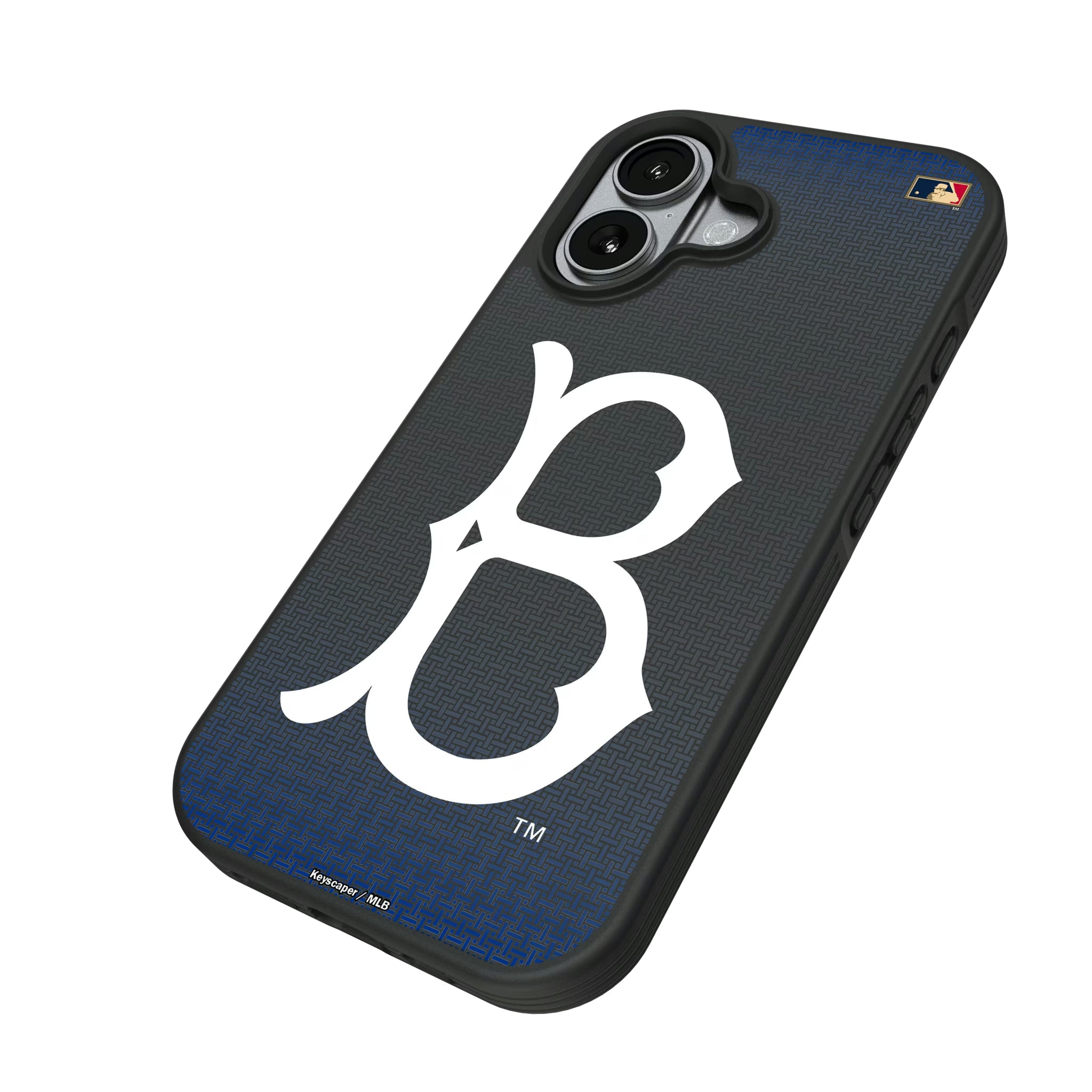 Brooklyn Dodgers 1949-1957 - Cooperstown Collection Linen iPhone Bump Phone Case for Apple iPhone - Isometric View#Device_iPhone 17