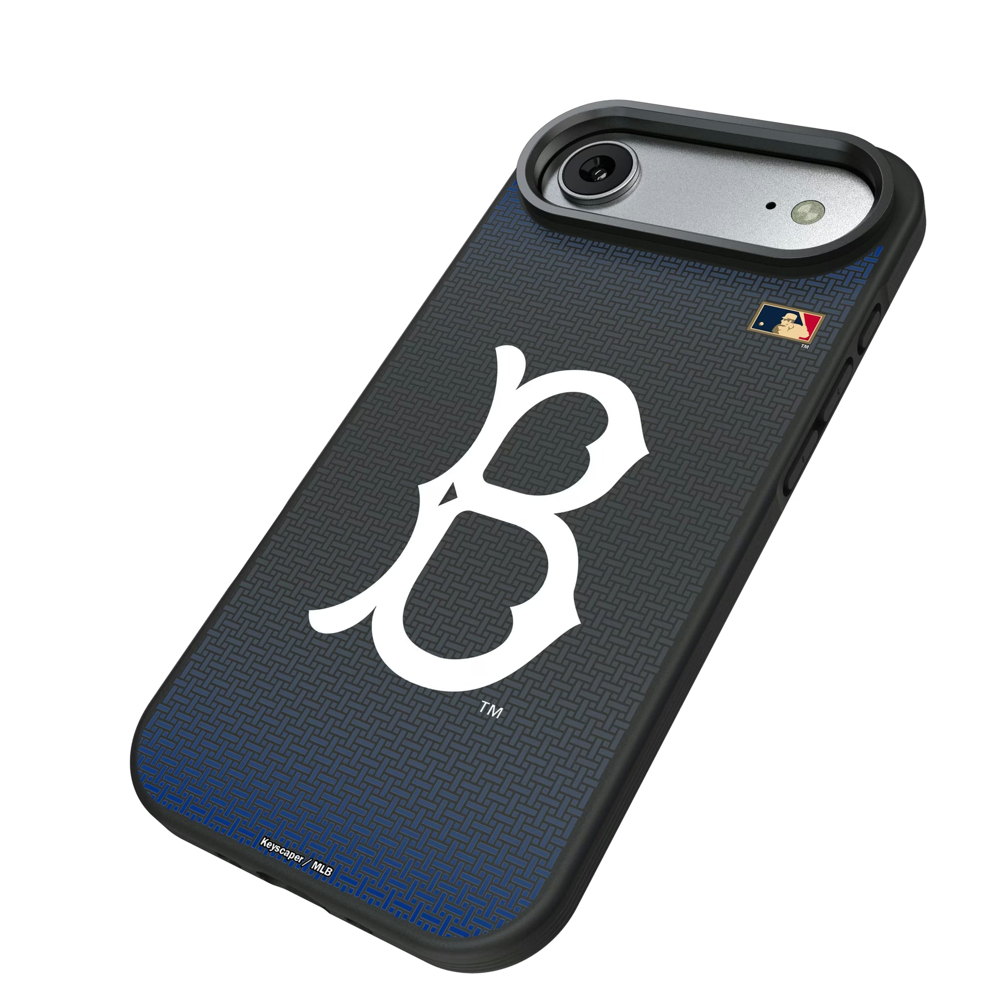 Brooklyn Dodgers 1949-1957 - Cooperstown Collection Linen iPhone Bump Phone Case for Apple iPhone - Isometric View#Device_iPhone Air