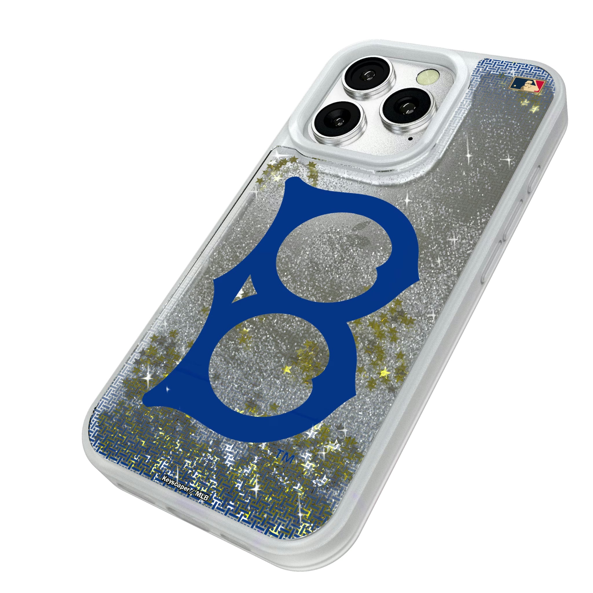 Brooklyn Dodgers 1949-1957 - Cooperstown Collection Linen iPhone Glitter Phone Case for Apple iPhone - Isometric View#Device_iPhone 16 Pro